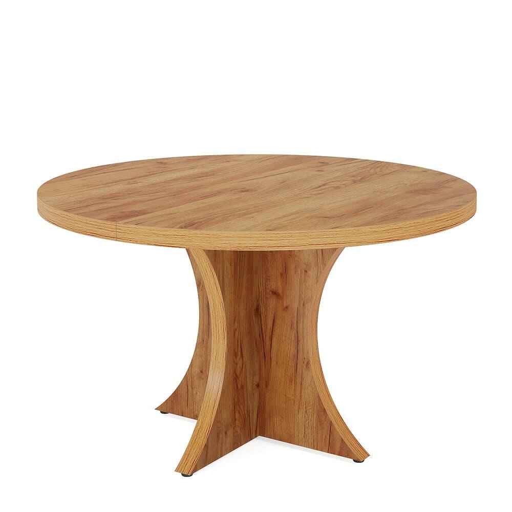Front. Kadyn - Kadyn End Table,Dining Table, Living Room Table,Wood Dining Table, 47.24 Inches Round Kitchen Table for 4-6,Brown - Brown.