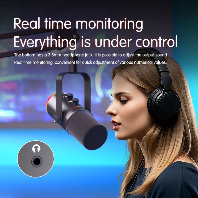 Real time monitoring  
Everything is under control  

The bottom has a 3.5mm headphone jack. It is possible to adjust the output sound. Real time monitoring, convenient for quick adjustment of various numerical values.