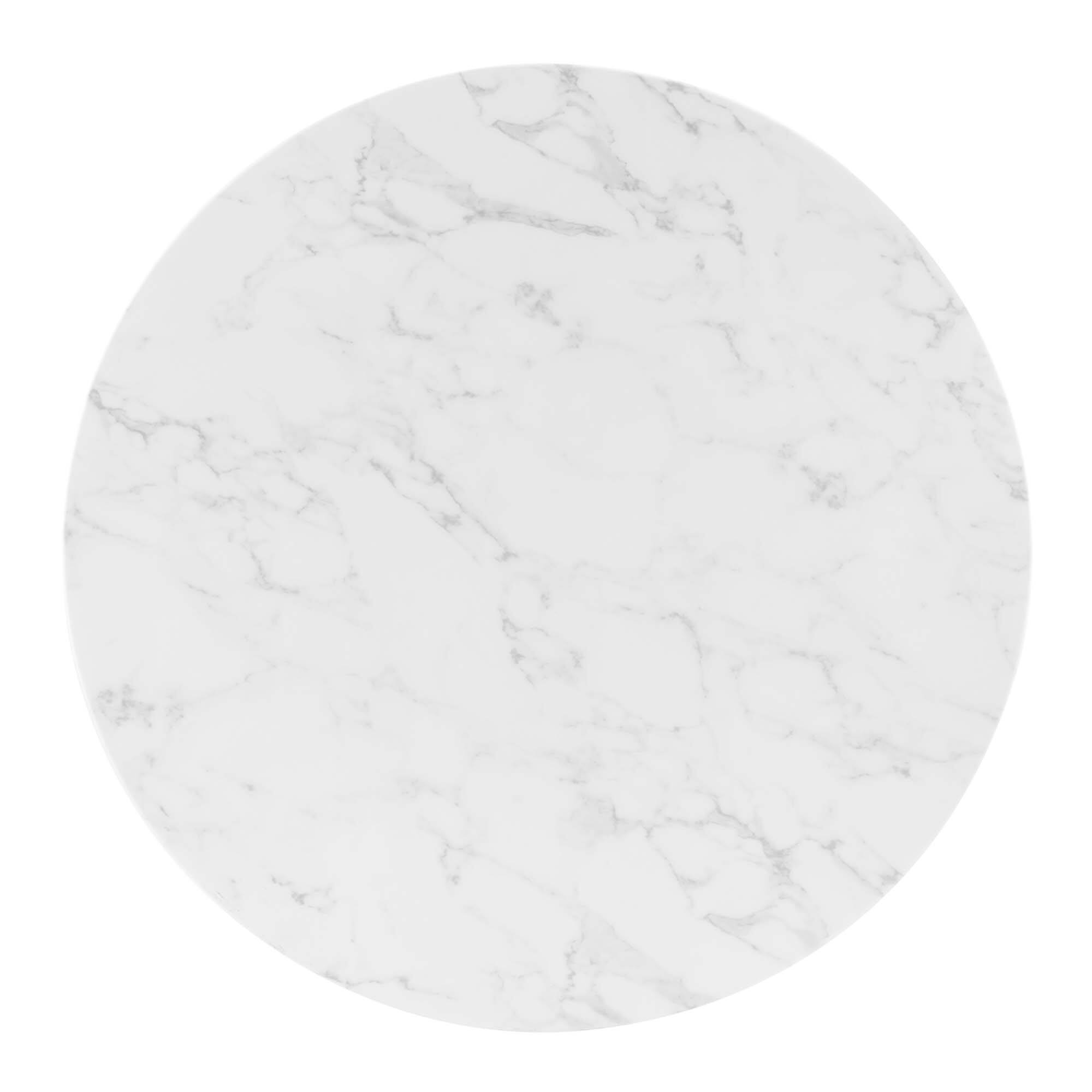Alt View 1. Modway - Verne 40" Artificial Marble Dining Table by Modway - Gold White.