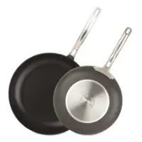 Viking - Hard Anodized Non-Stick 2 Piece Fry Pan Set, 10" & 12" - Black/Gray/Silver - Angle_Zoom