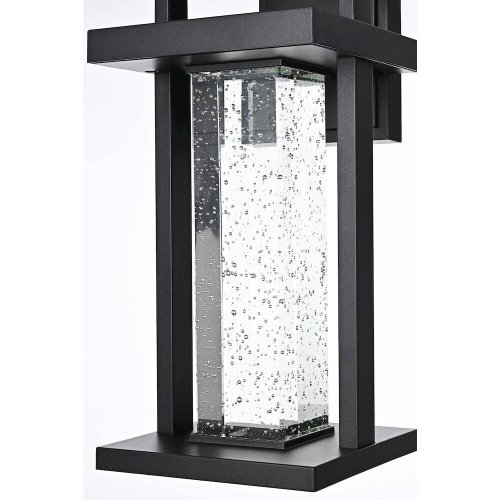 Alt View 2. Elegant Lighting - Uriah 16 inch LED Outdoor Wall sconce in Black - Black And Clear.