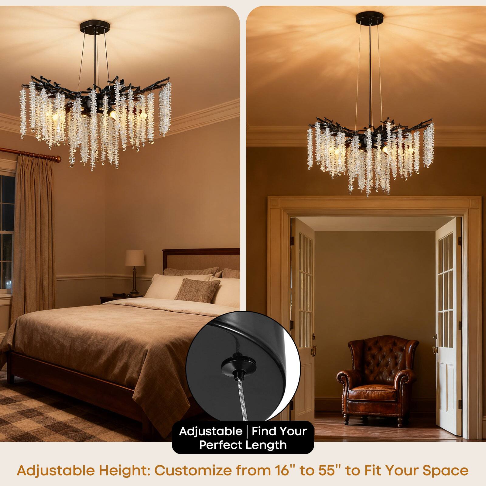 Adjustable | Find Your Perfect Length

Adjustable Height: Customize from 16" to 55" to Fit Your Space