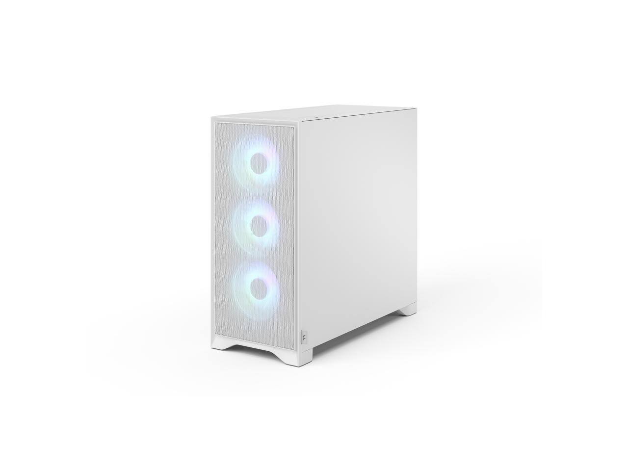 Alt View 4. Fractal Design - Fractal Design Pop 2 Air White RGB - Tempered Glass - Mesh Front Panel - 3x 120mm RGB Fans - Spacious ATX/mATX/ITX Case - White.