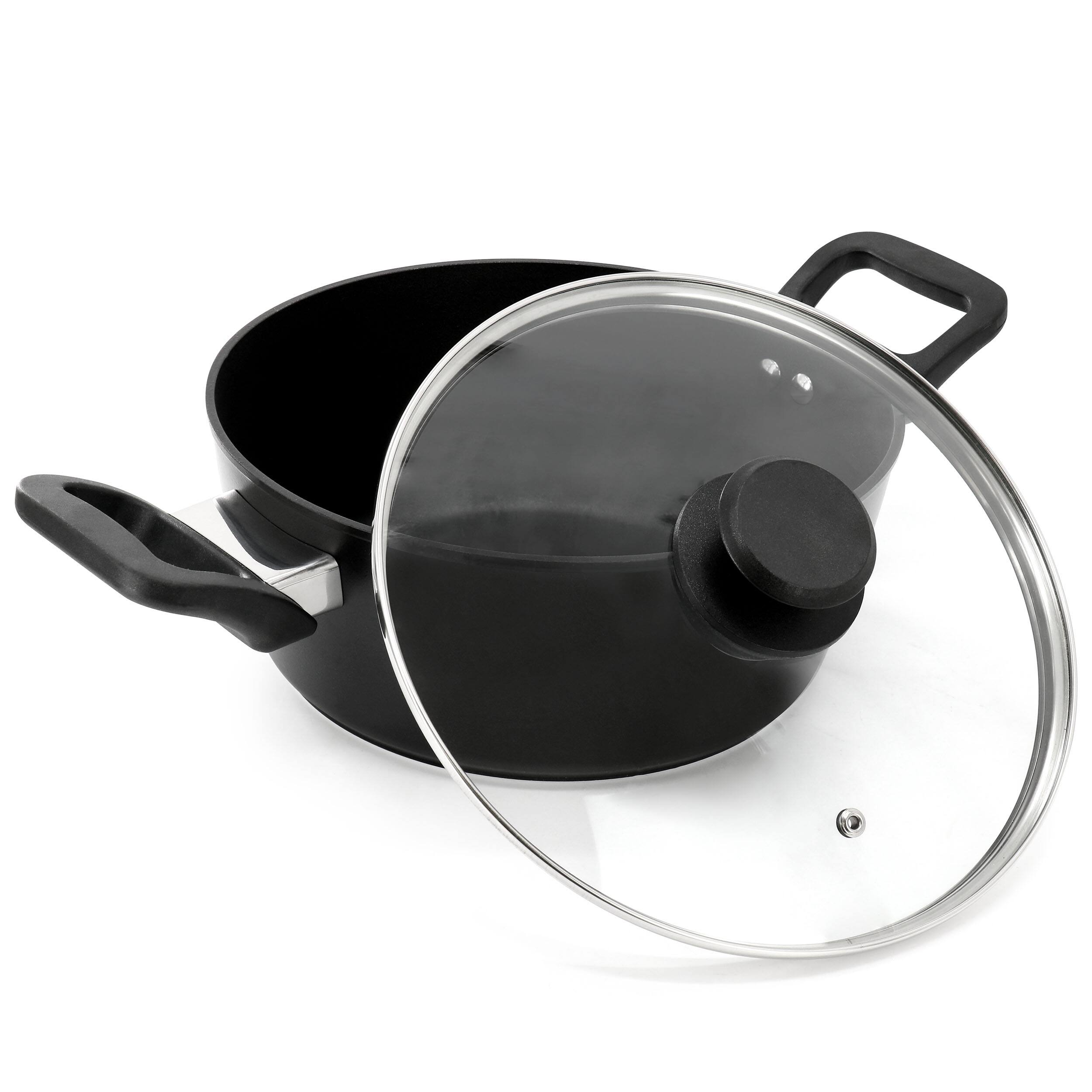 Alt View 1. Oster - Oster Connelly 4 Quart Textured Nonstick Aluminum Dutch Oven with Lid in Black - Black.