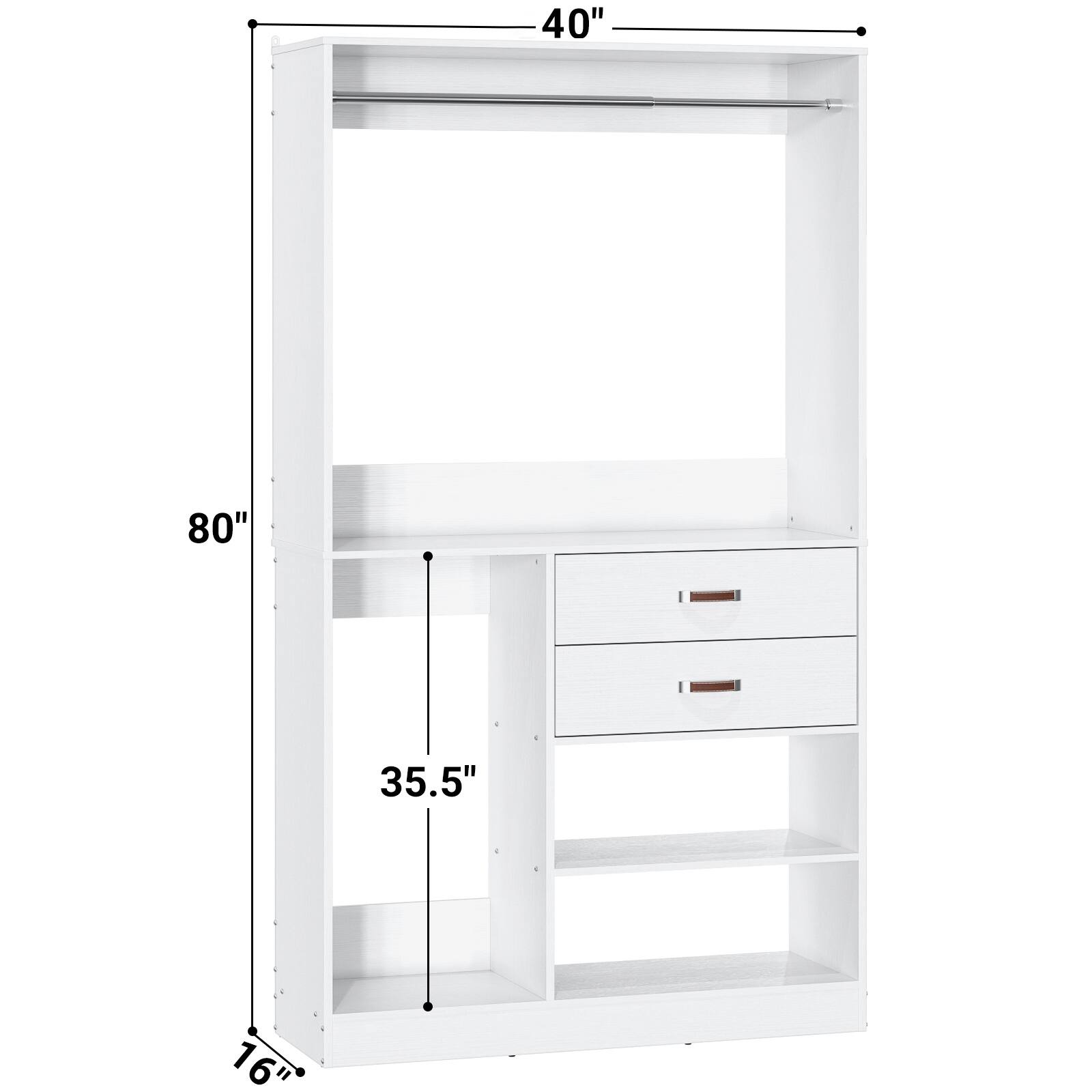 40" x 80" x 35.5" x 16"