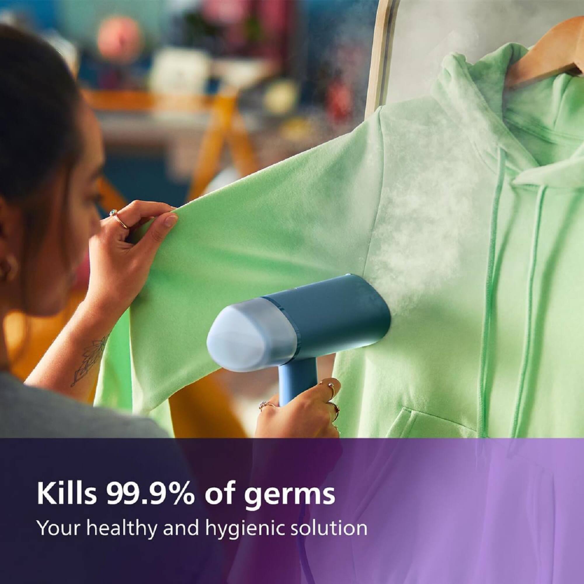 Kills 99.9% of germs  
Your healthy and hygienic solution