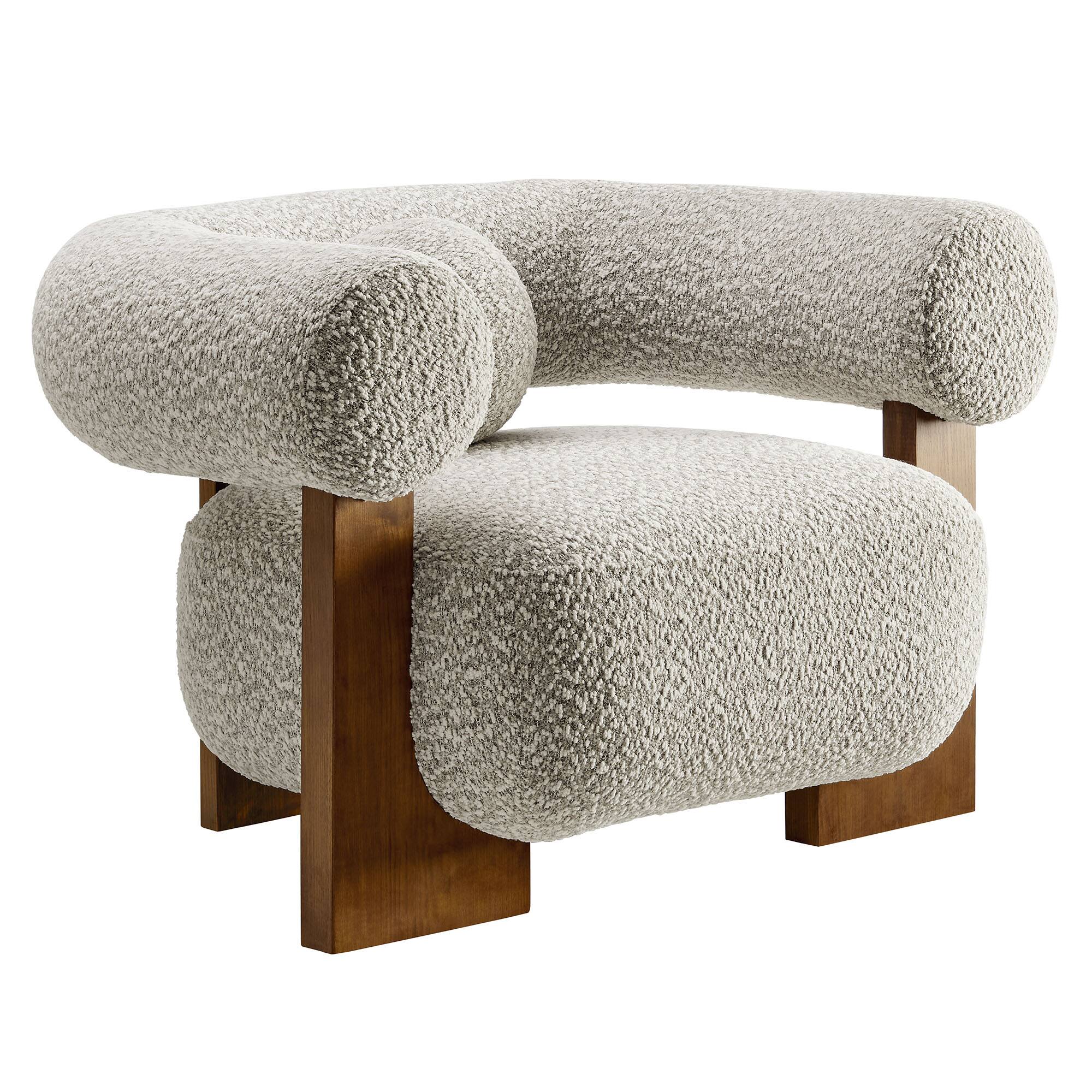 Angle. Modway - Jace Boucle Accent Chair by Modway - River Rock.