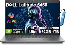 DELL Latitude 5450
AI PC
14" Touchscreen
Ultra 7 32GB 1TB
GEFORCE RTX 2050
NVIDIA