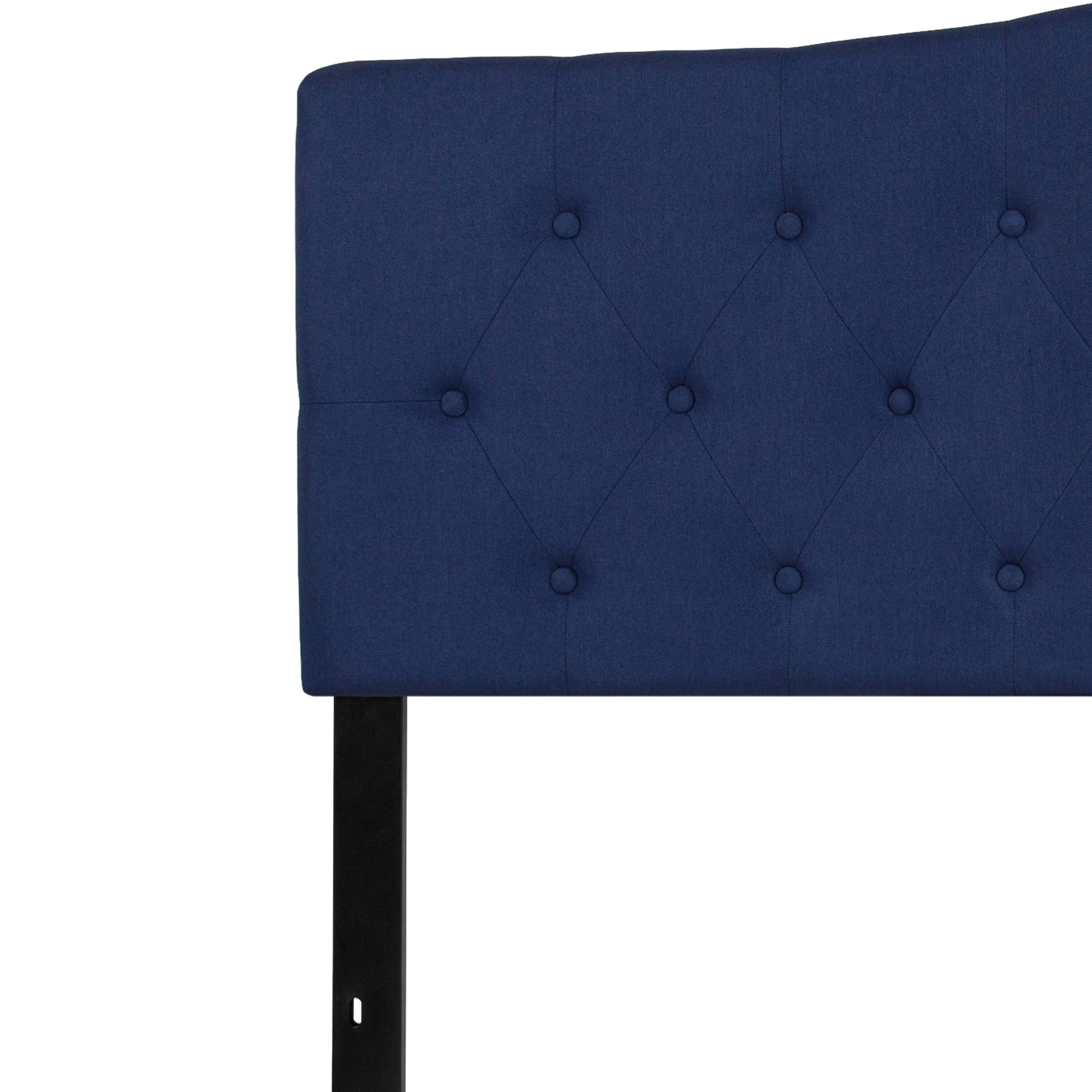 Alt View 5. Emma + Oliver - Arched Button Tufted Upholstered Headboard - Navy.