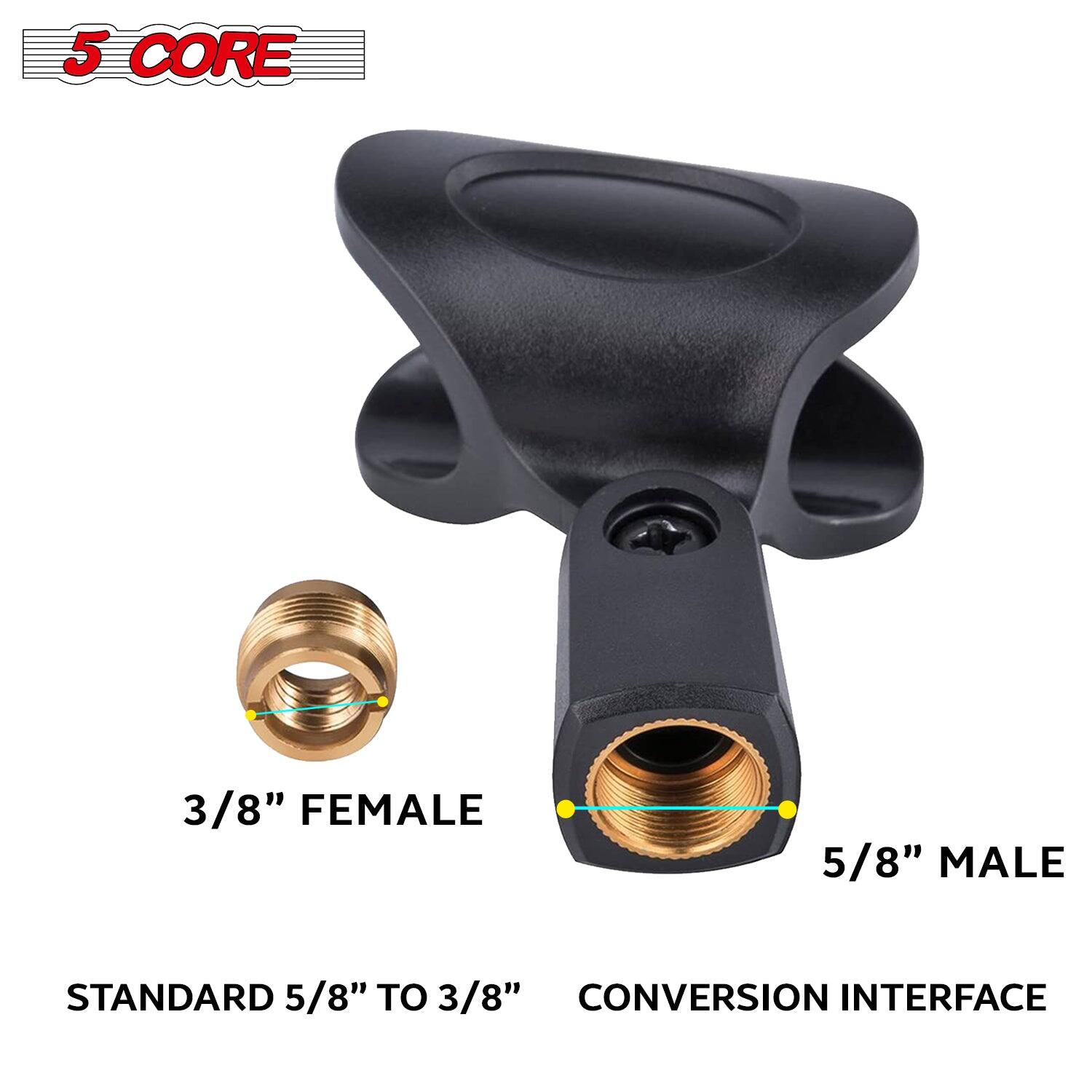 The corrected text is:

"5 CORE 3/8" FEMALE 5/8" MALE STANDARD 5/8" TO 3/8" CONVERSION INTERFACE"