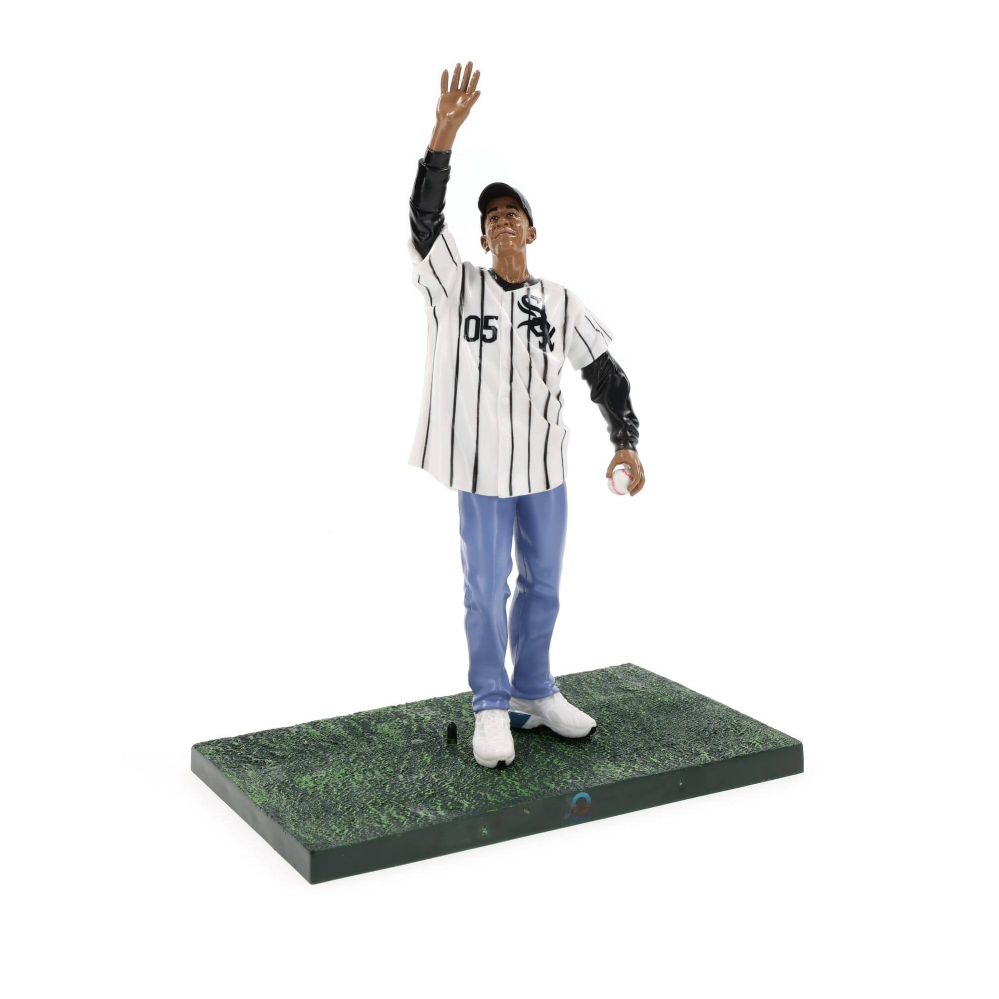 Alt View 1. Toynk - First Pitch Barack Obama 7 Inch Collectible Figure - White.