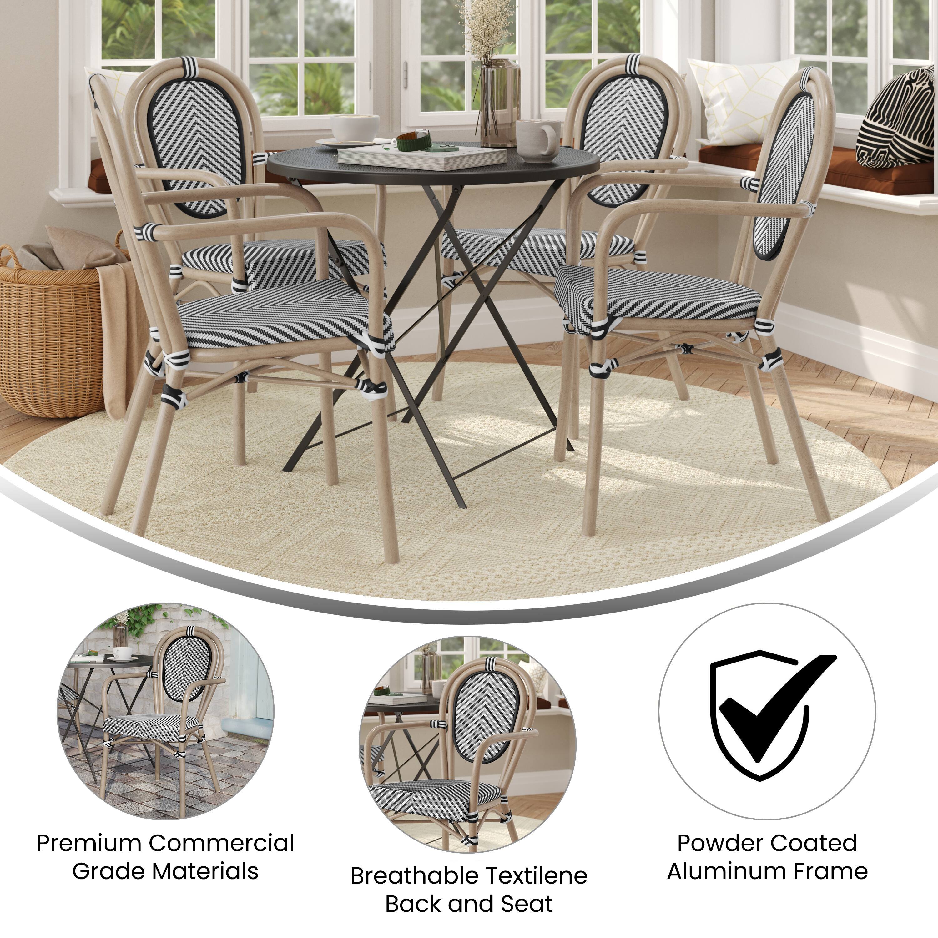 Premium Commercial Grade Materials  
Breathable Textilene Back and Seat  
Powder Coated Aluminum Frame