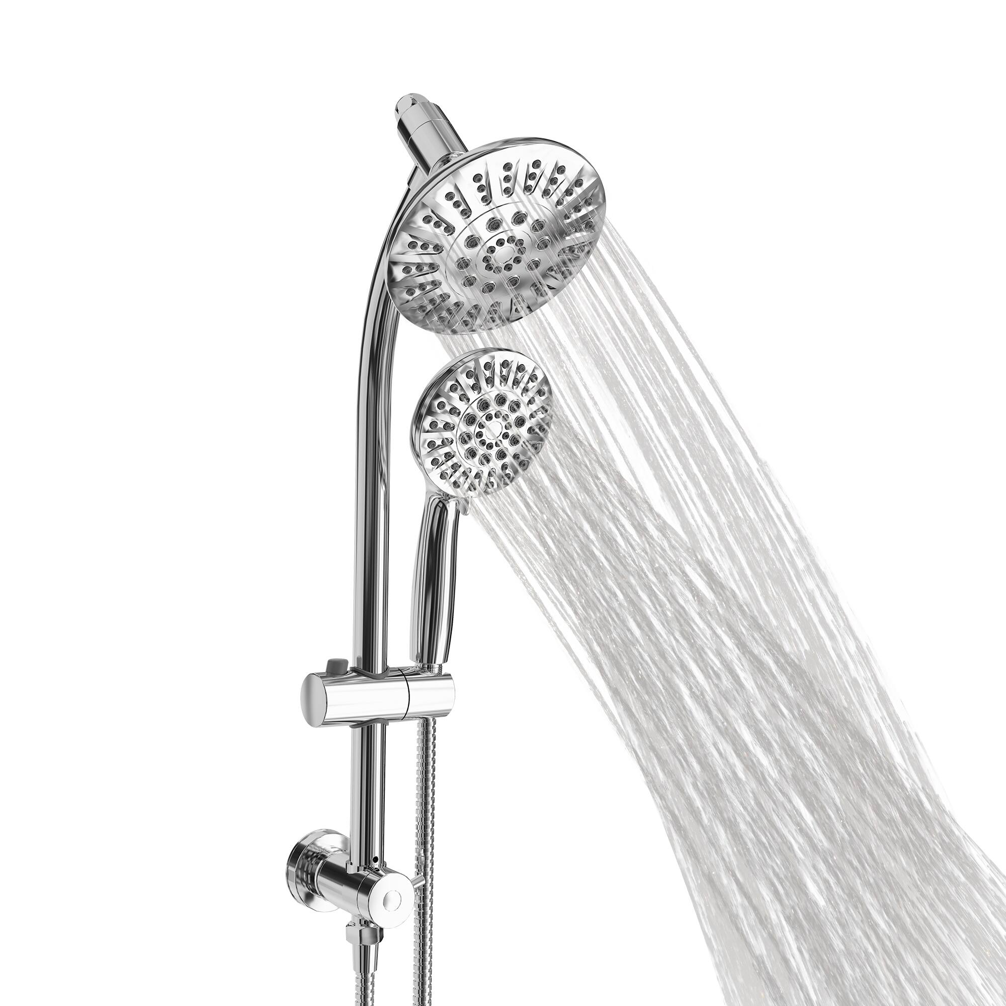 Angle. Akicon - Akicon Shower System with High Pressure Rain Shower Head and 6-Mode Handheld Spray Combo in Polished Chrome - Polished Chrome.