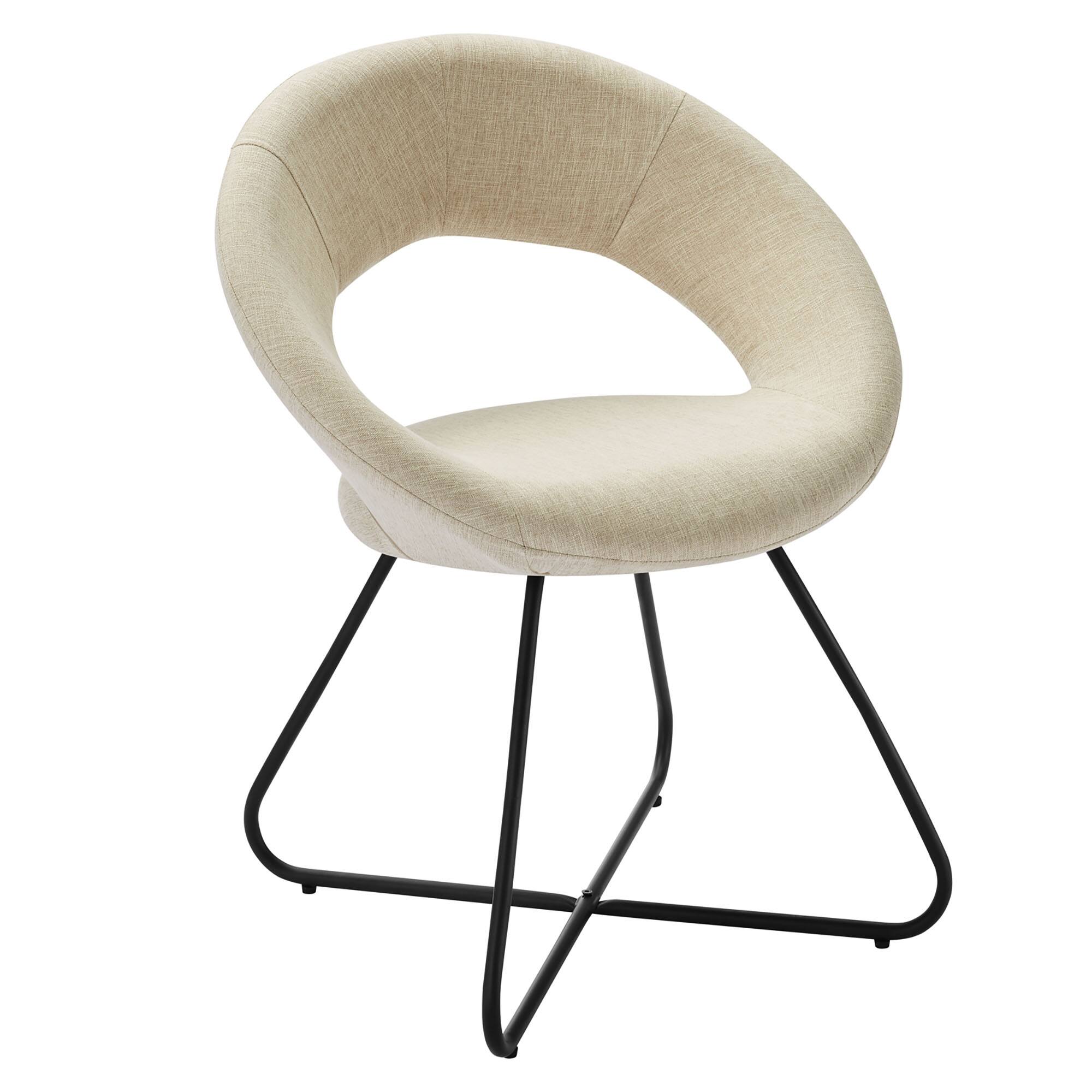 Alt View 1. Modway - Nouvelle Upholstered Fabric Dining Chair Set of 2 by Modway - Black Beige.