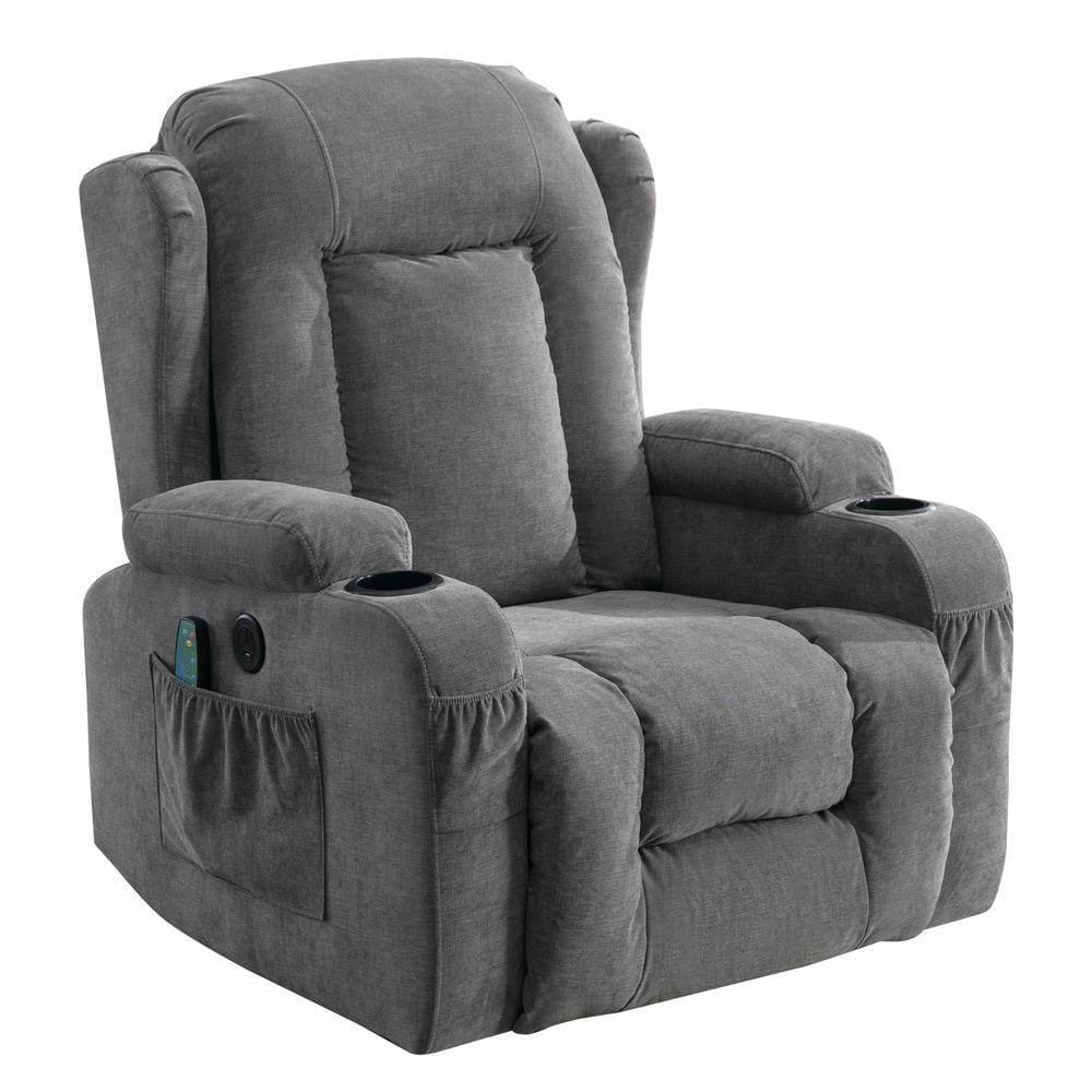 Alt View 10. Kadyn - Power Lift Recliner Chair, 8-Point Massage & Heat, 150° Recline, USB Port, Gray - Gray.