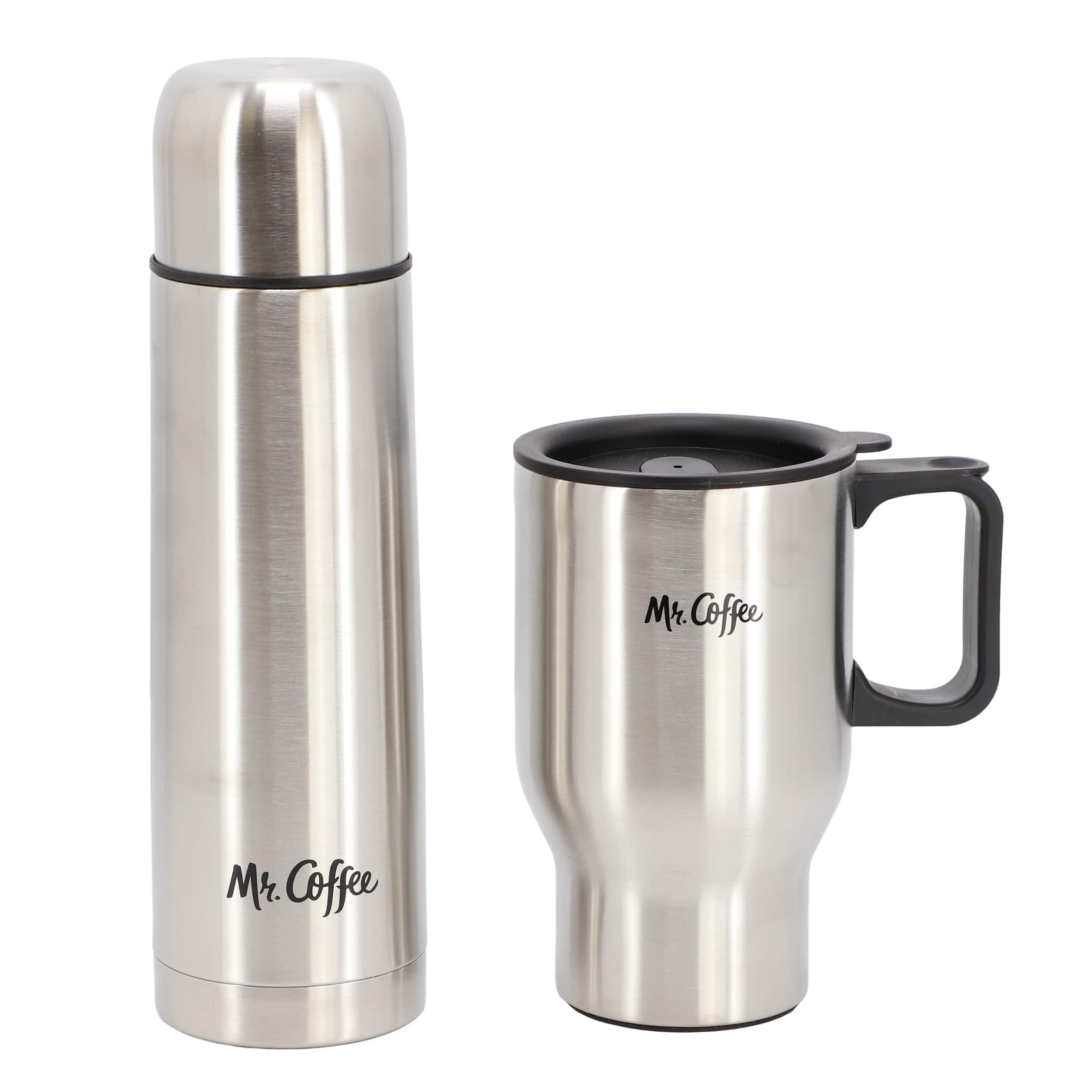 Mr. Coffee - Javelin 2 Piece Thermal Bottle and Travel Mug Set - Silver