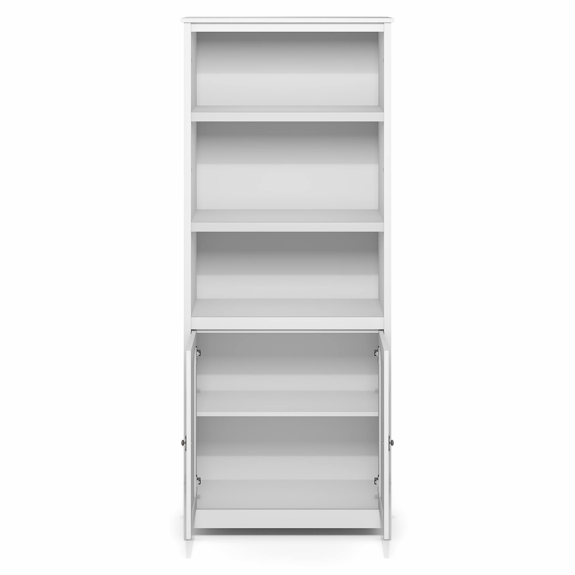 Alt View 8. Furinno - Robin Multipurpose Open Shelves and Storage Cabinet, Pantry Cabinet, Kitchen Cabinet with Doors - White.