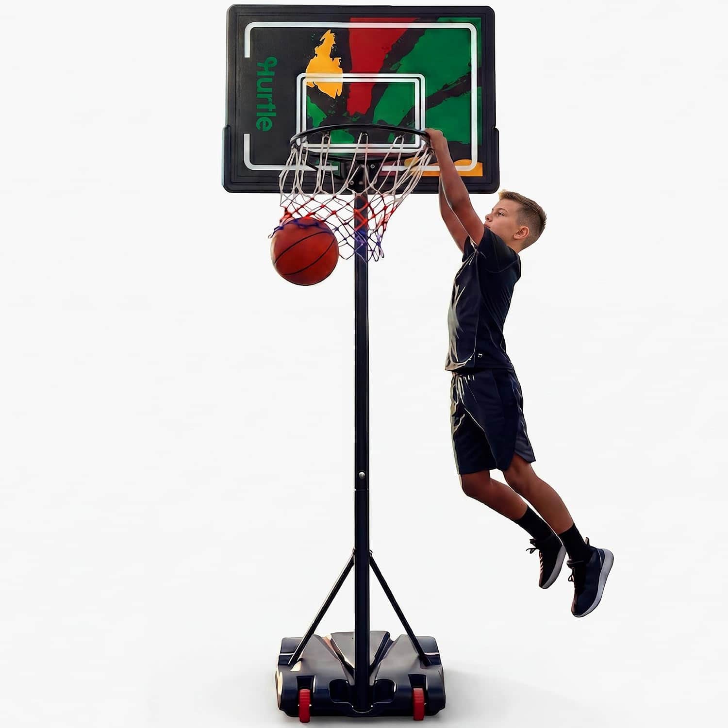 Hurtle - SereneLife Adjustable Kids Basketball Hoop with Wheels, Portable Indoor & Outdoor Basketball Goal - Green price history on PriceWatchPro
