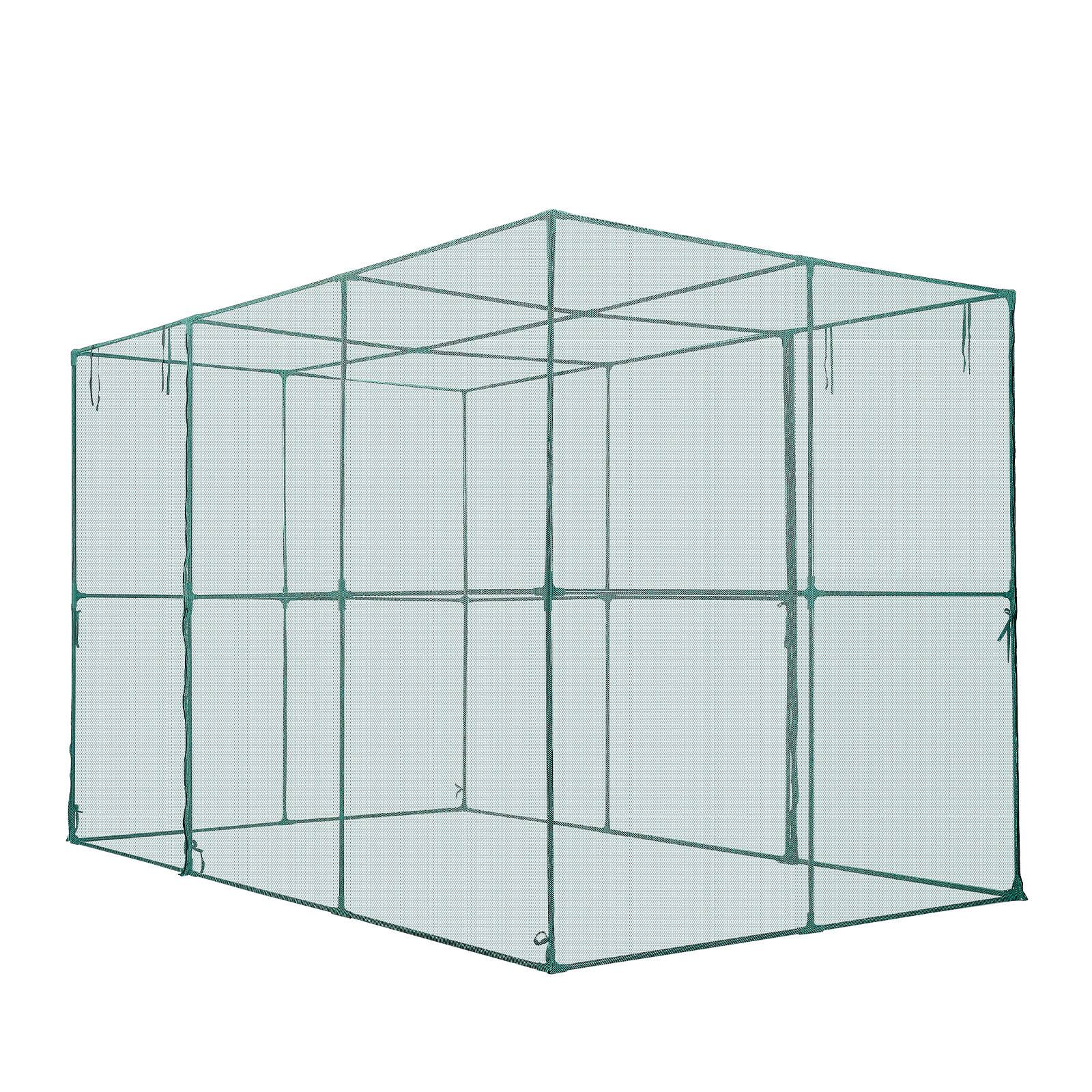 Alt View 4. VEVOR - Crop Cage, 9.5 x 6.36 x 6.36 ft Plant Protection Tent with Zippered Door, Wind-Resistant Tall Crop Cage, Easy to Install - Green + black.