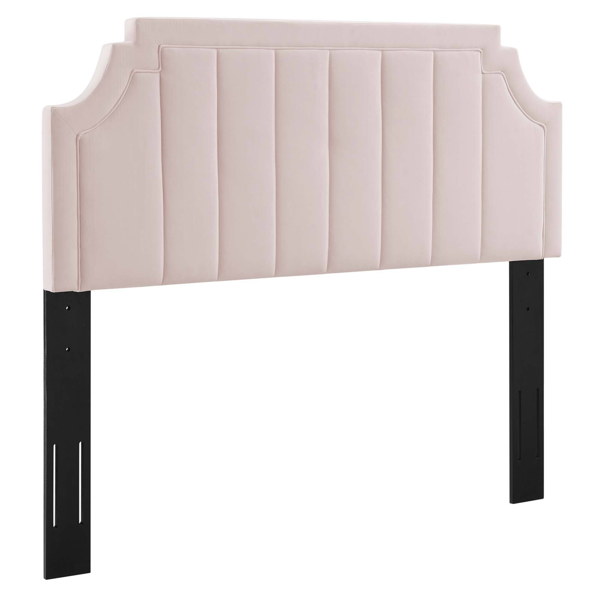 Alyona Channel Tufted Performance Velvet Twin Headboard by Modway - Red