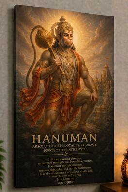 FC Design Large Hanuman Canvas Print 24x36" Hindu Spiritual Warrior ...