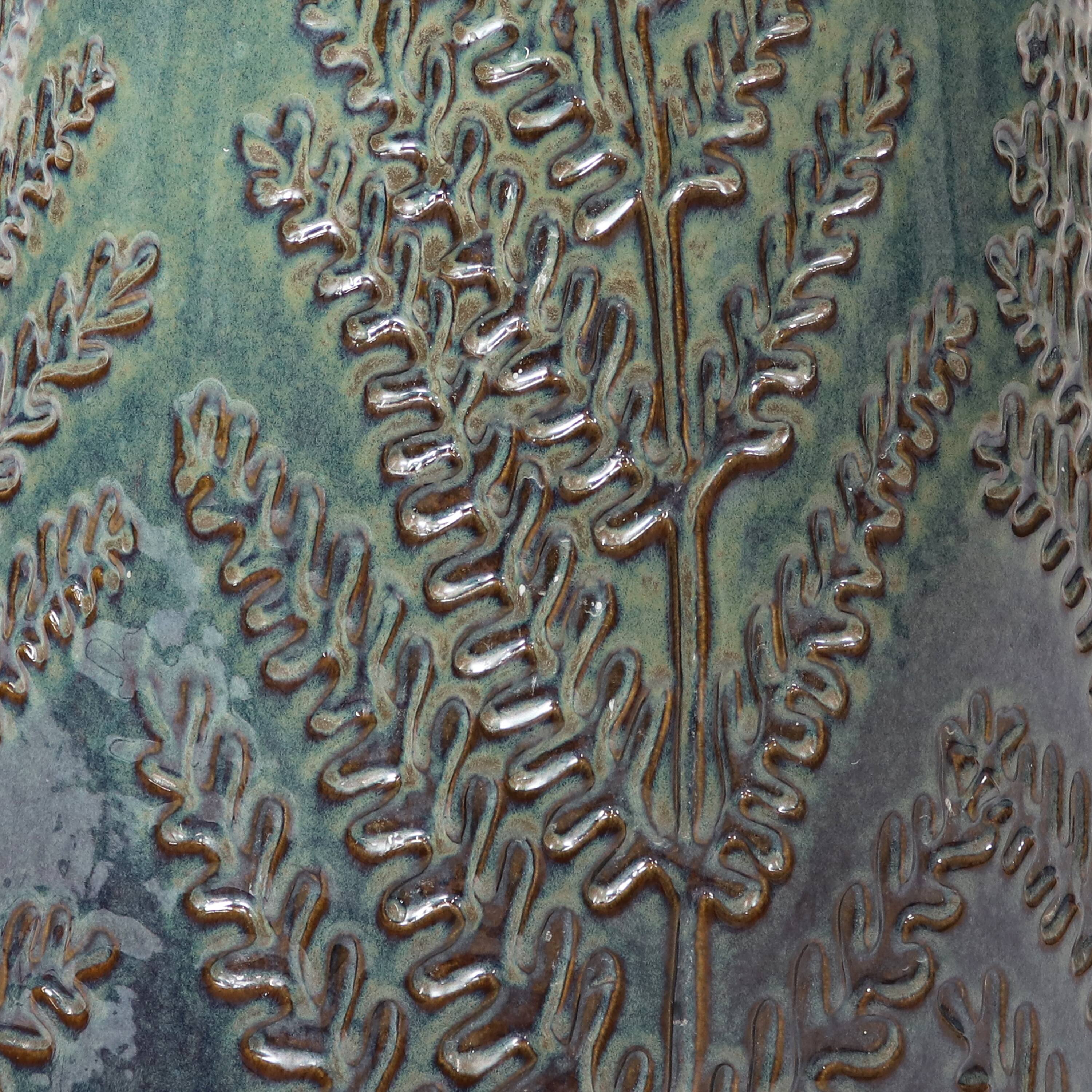 Alt View 9. Sunnydaze - Gathering Birds Ceramic Outdoor Fountain with LED Lights - 28 in - Green.