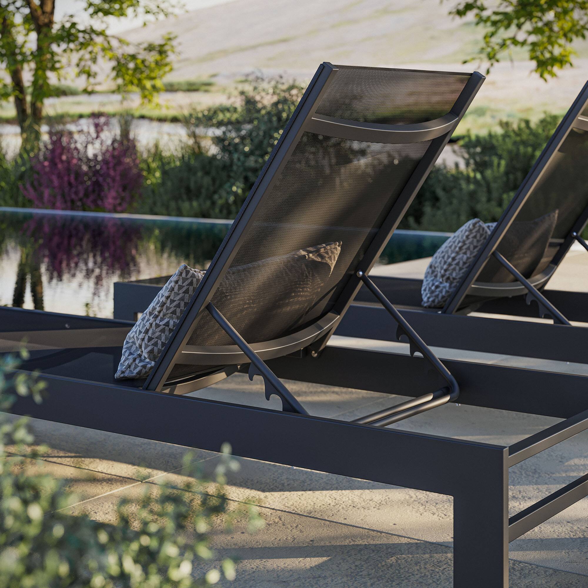 Alt View 2. Modway - Tahoe Outdoor Patio Mesh and Aluminum Chaise Lounge by Modway - Gray.