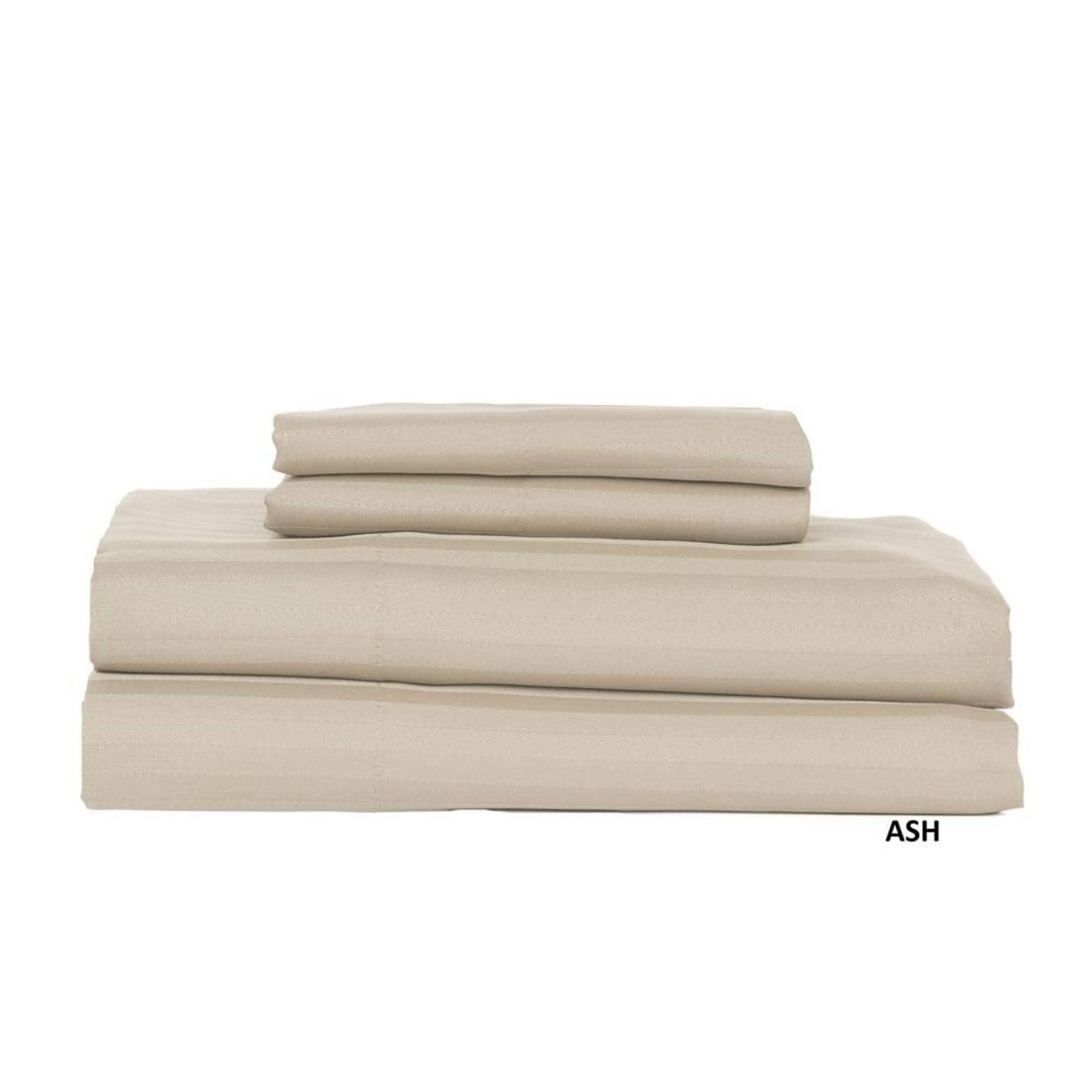 Castle Hill London - 600 Thread Count Sateen Stripe Sheet Set - Queen - Taupe