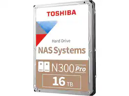 Toshiba - N300 Pro 16TB NAS 3.5-Inch Internal Hard Drive - CMR SATA 6 Gb/s 7200 RPM 512 MB Cache - HDWG51GUZSVB