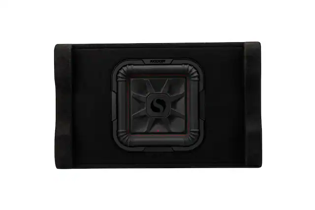 Front. KICKER - Solo-Baric L7T 10" Single-Voice-Coil 2-ohm Down Firing Enclosure Subwoofer - Black.