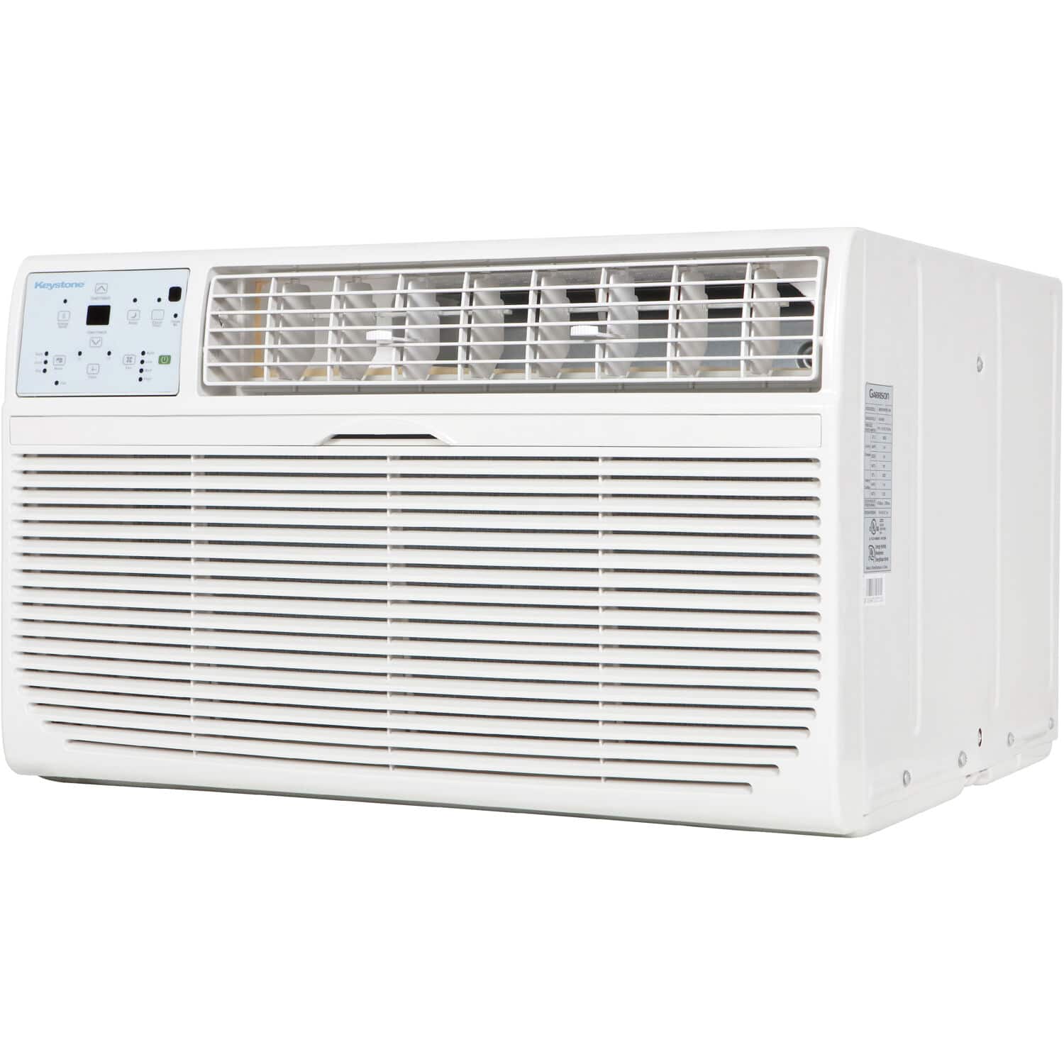 Keystone - 10,000 BTU 450 Sq. Ft. 230V Through-the-Wall Air Conditioner with 10,600 BTU Supplemental Heat Function - White