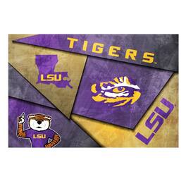 Indigo Falls - LSU Tigers 16" x 24" Mosaic Poster - White