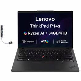 Lenovo - Upgraded - ThinkPad P14s Workstation 14.0 WUXGA (AMD Ryzen AI 7 350, 64GB DDR5, 4TB PCIe SSD, Win 11 Pro) w/USB Hub - Black