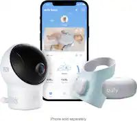eufy - S340 Smart Sock WiFi Baby Monitor with Receiver, Pan & Tilt 2K Camera, and Customizable Wellness Tracker - Blue - Front_Zoom