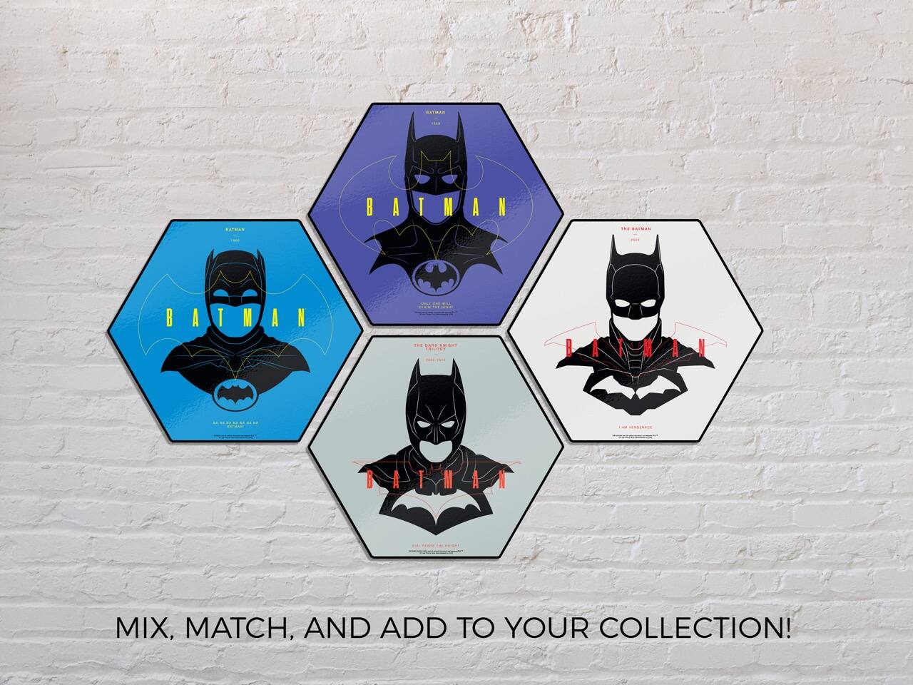 Sure, here is the corrected and grouped text:

---

**BATMAN**

**BATMAN**

**BATMAN**

**BATMAN**

**BATMAN**

**MIX, MATCH, AND ADD TO YOUR COLLECTION!**

---