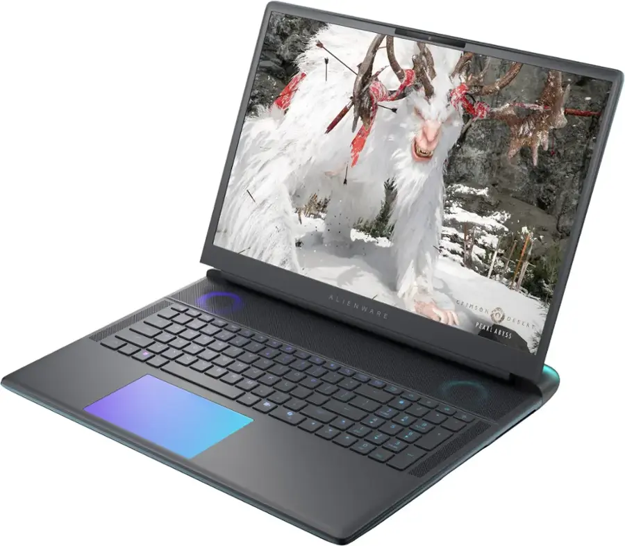 The text on the image reads:

"Alienware 17 R5 Gaming Laptop - Crimson Pearl - Desert Abyss"