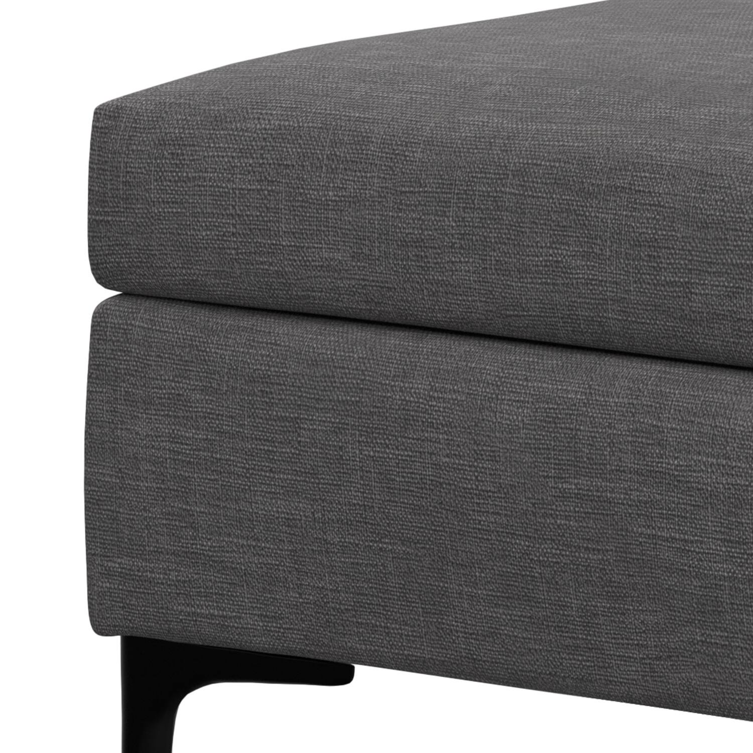 Alt View 7. Simpli Home - Rebecca 36 inch Wide Rectangular Coffee Table Storage Ottoman with Lift Up Lid in Slate Grey Polyester linen Look - Slate Grey.