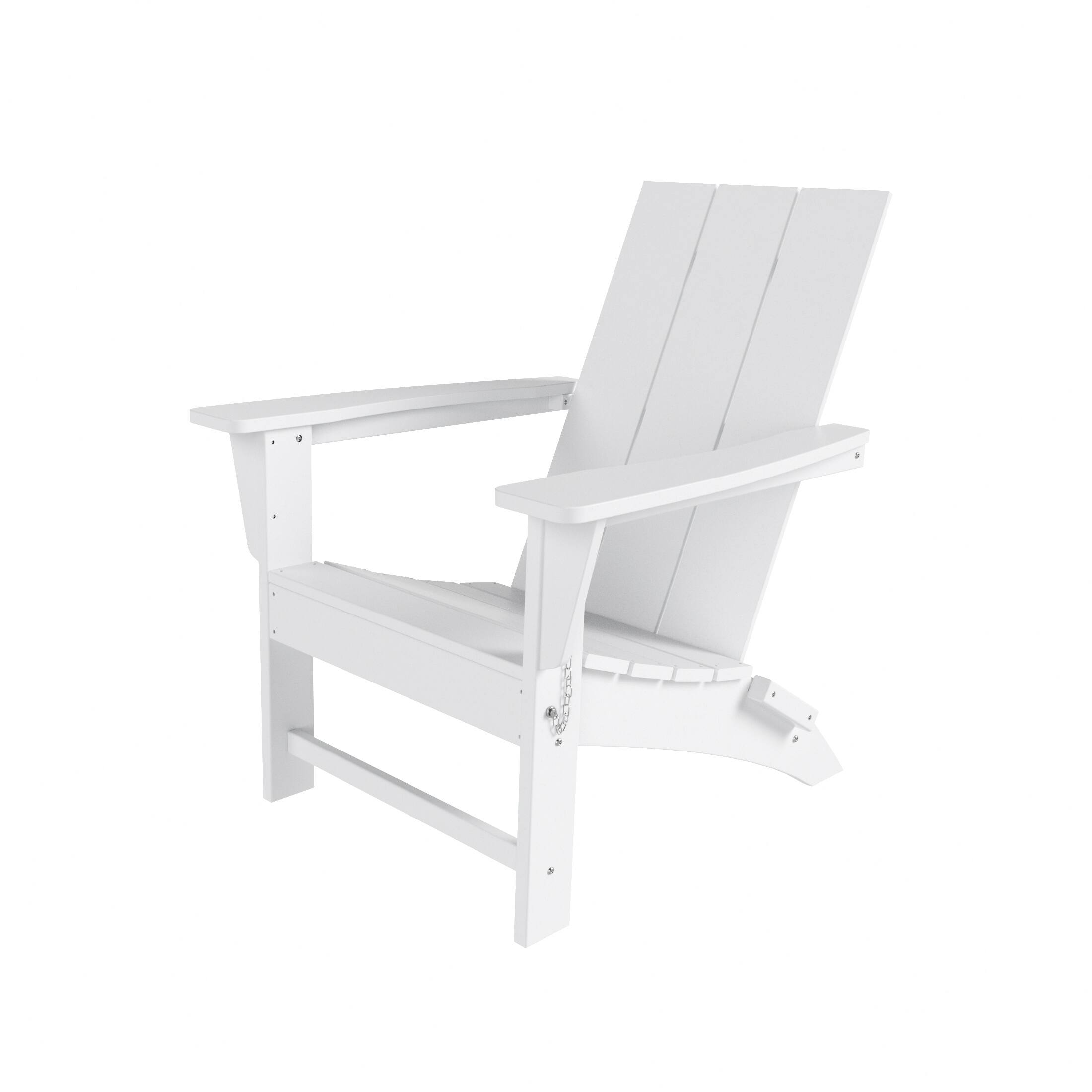 Alt View 3. WestinTrends - WestinTrends Ashore Outdoor HDPE Modern Folding Adirondack Chair - White.