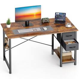 Stylel Star - Sweetcrispy 40 Inch Computer Desk with Drawers for Home Office, Writing Desk with X-Shaped Reinforcement, Wood Table - Default