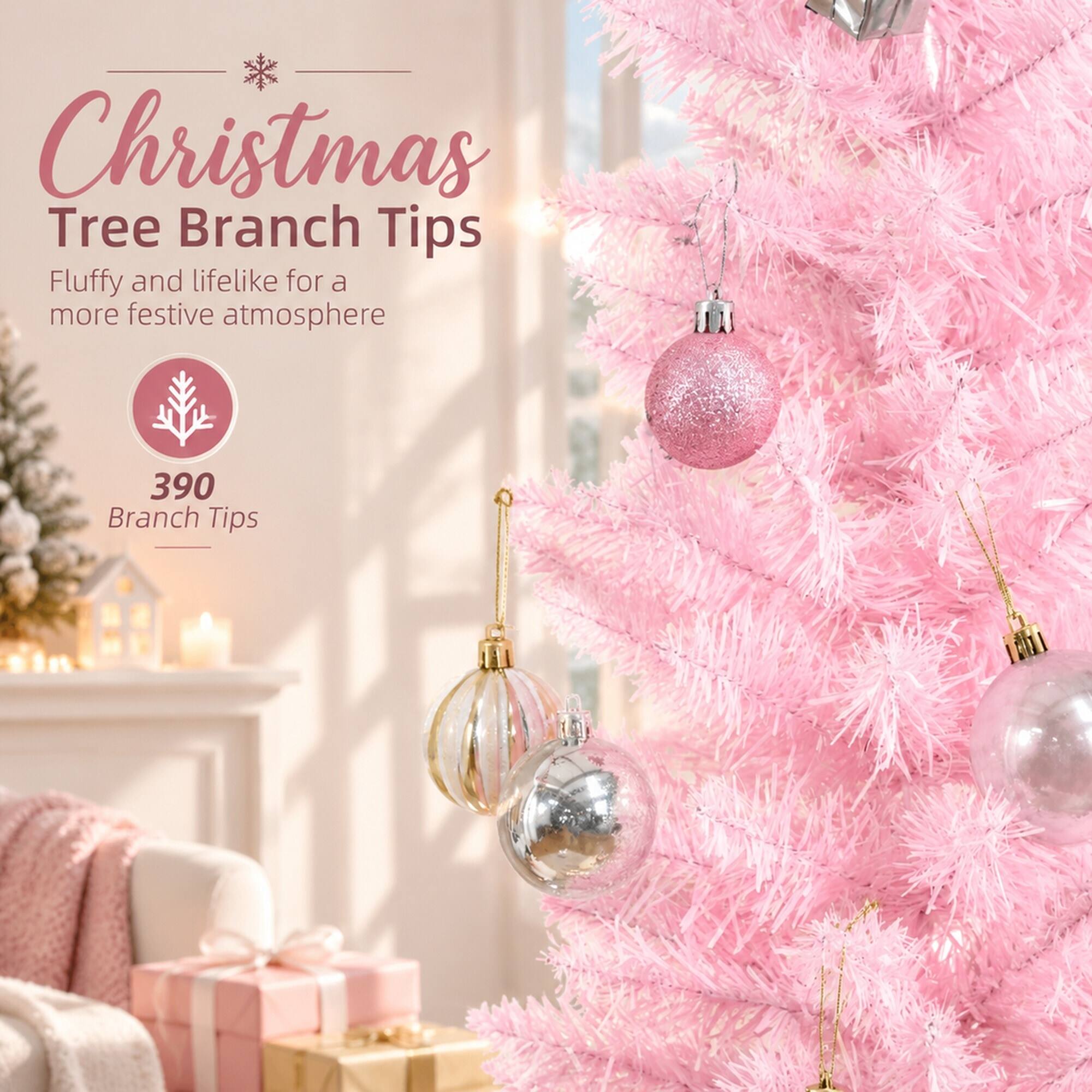 Christmas Tree Branch Tips  
Fluffy and lifelike for a more festive atmosphere  
390 Branch Tips