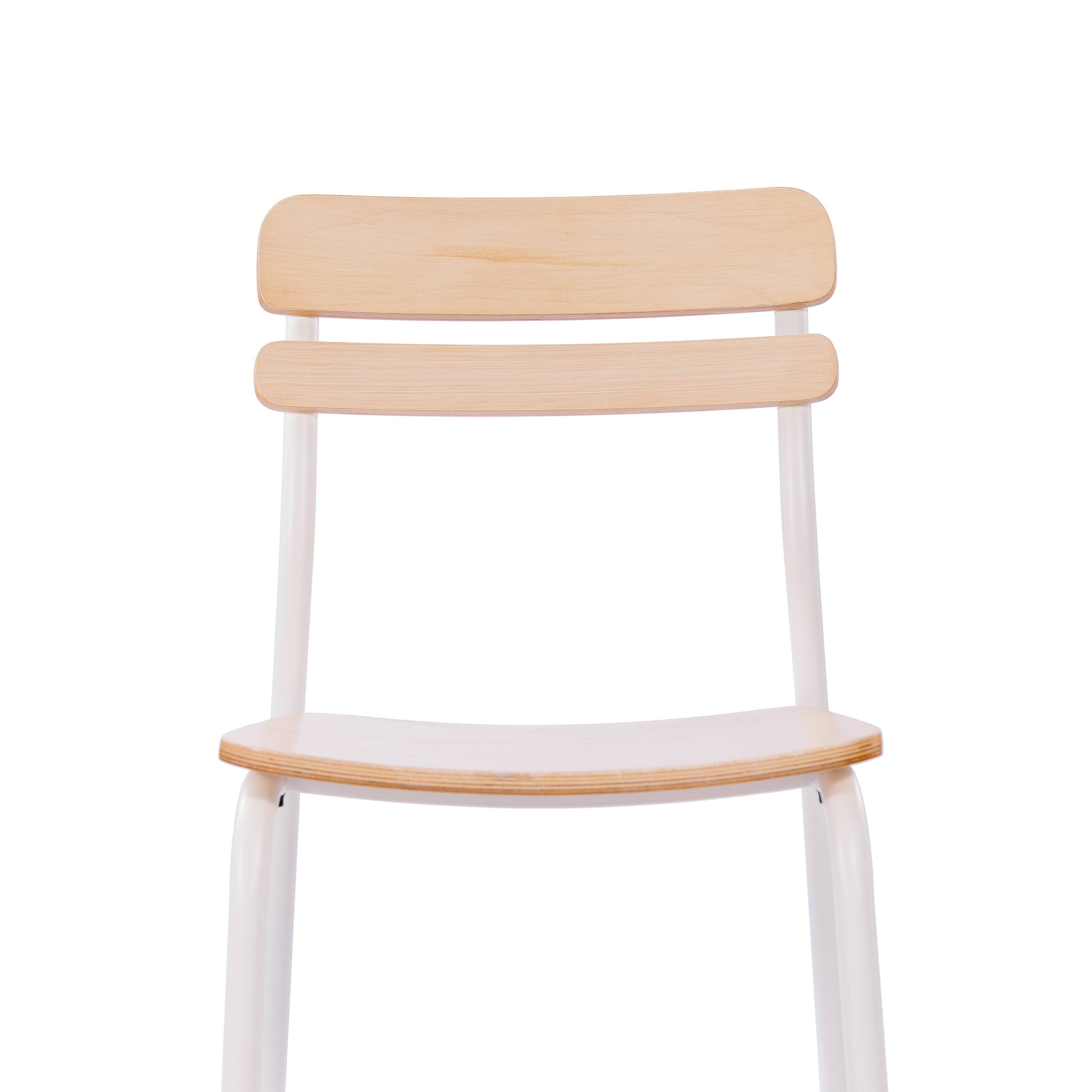 Alt View 10. Emma + Oliver - Blanchard Set of 2 Dining Chairs with Metal Frames and Solid Wood Seats and Backs with Antique Finishes - Antique White.