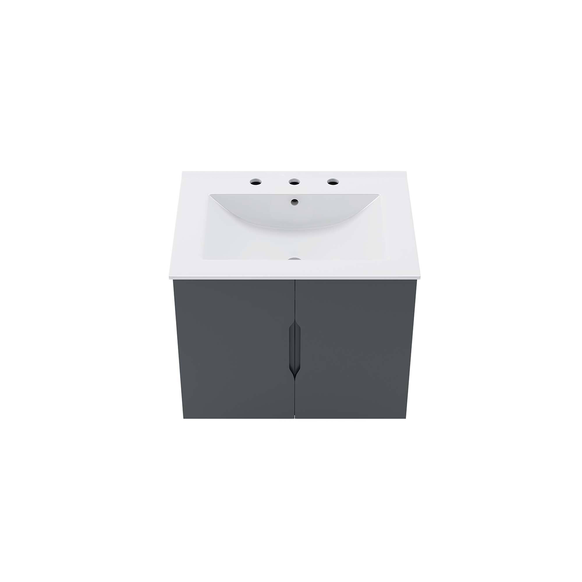 Alt View 4. Modway - Vitality Bathroom Vanity Basin Included by Modway - Gray White.
