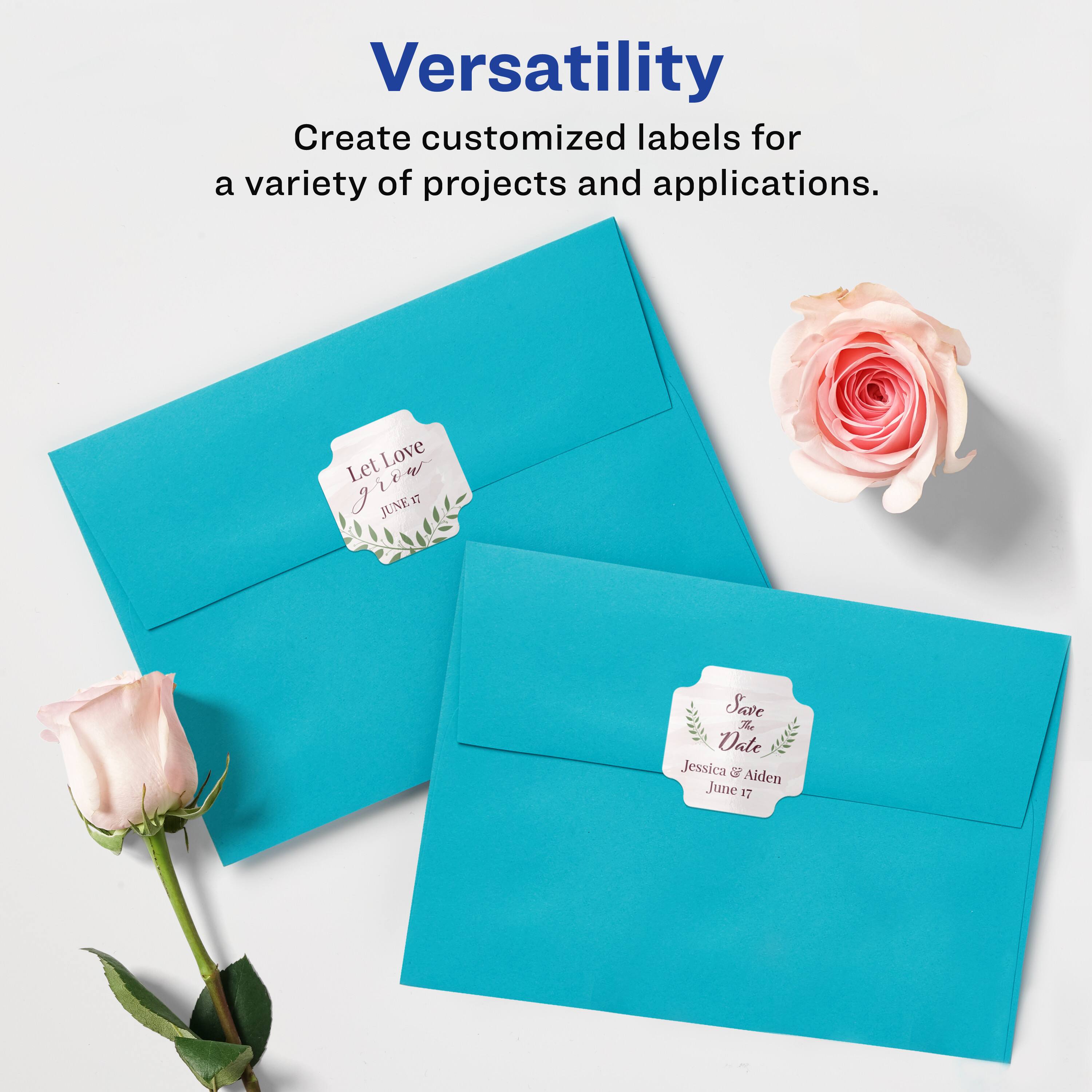 Versatility  
Create customized labels for a variety of projects and applications.  

Let Love Grow  
JUNE 17  

Save the Date  
Jessica & Aiden  
June 12
