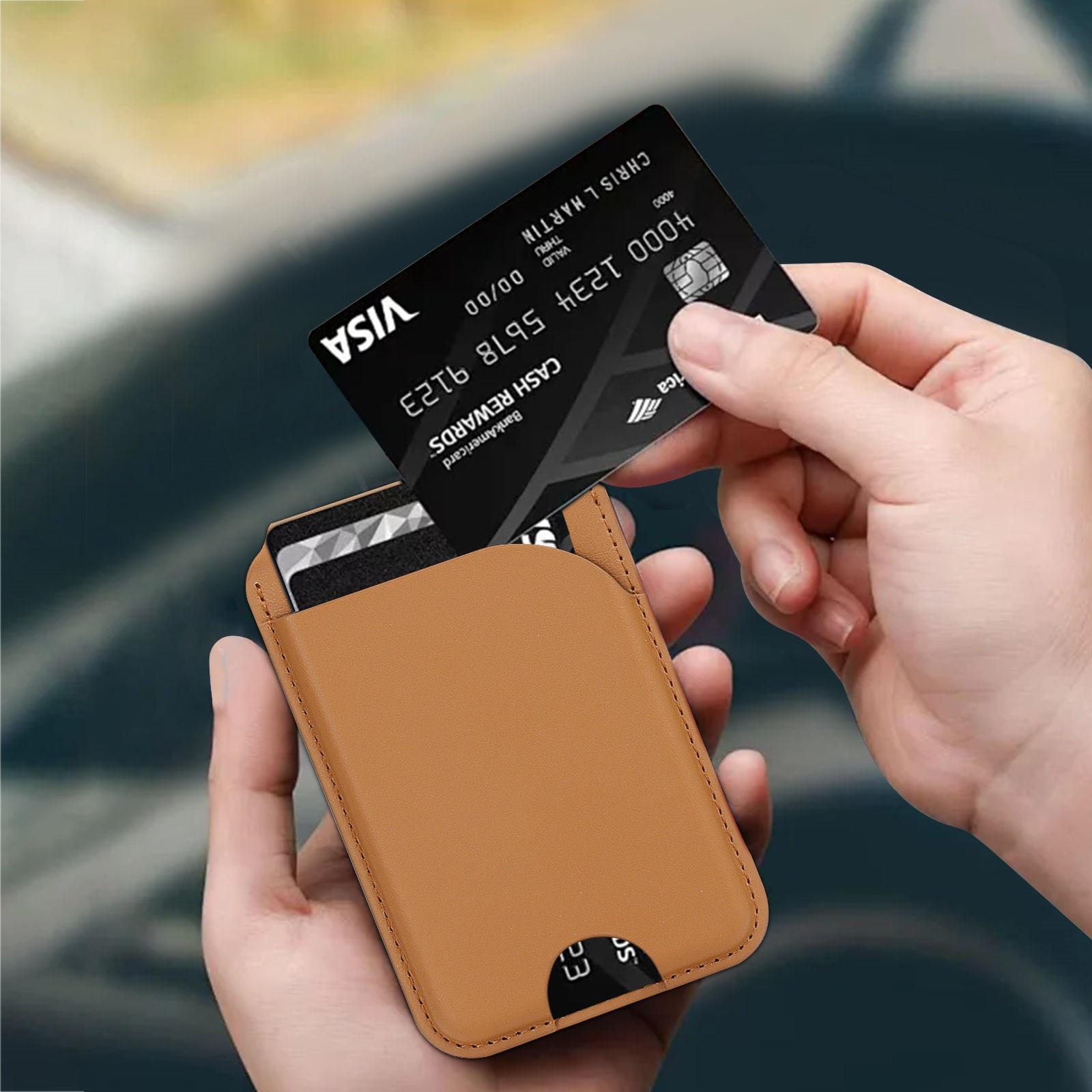 The text on the image reads: "Chris 4000 Martin Ul 4000 Valid 00/00 T53H VISA 5678 JT53 CASH REWARDS 11 y 1 s 23."