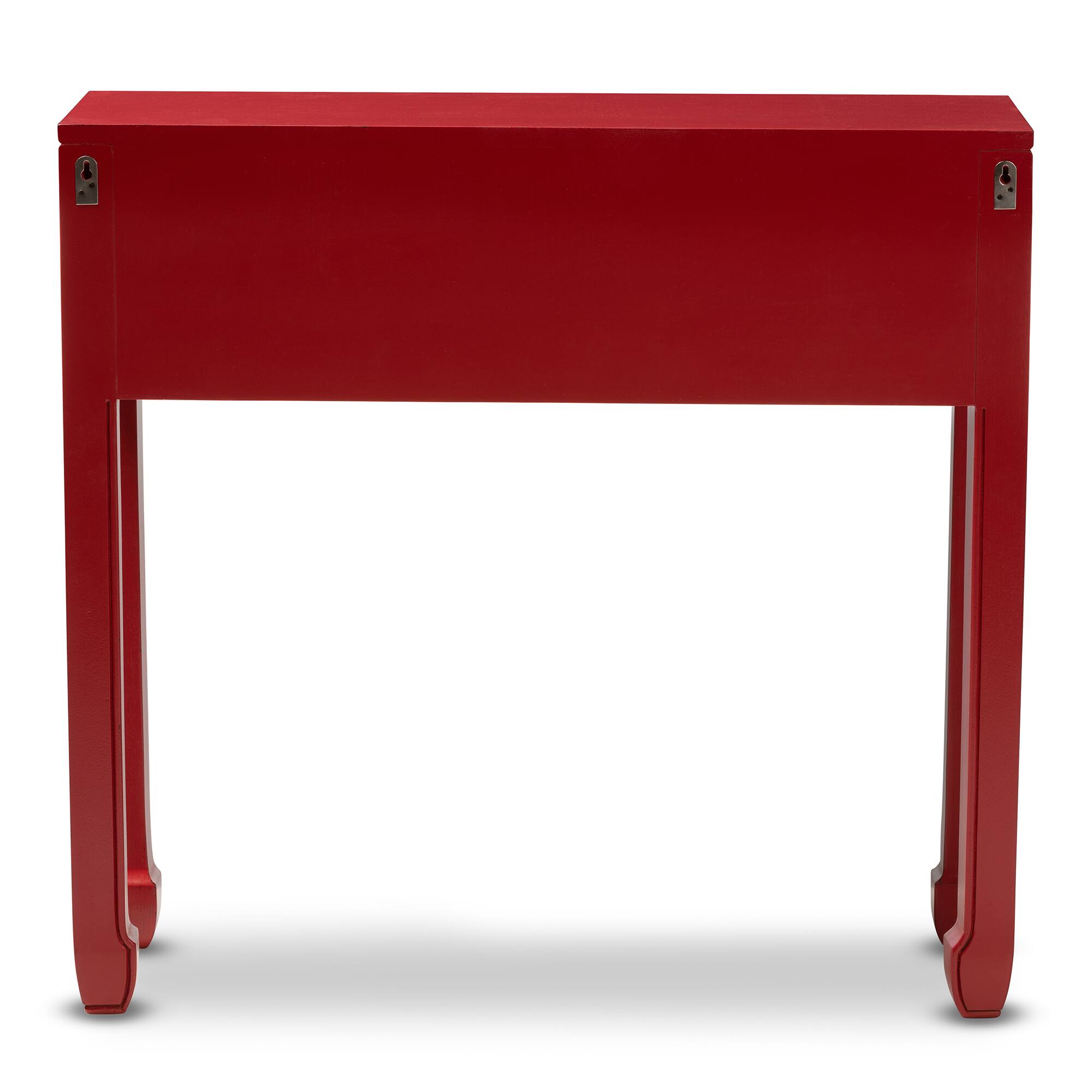 Alt View 1. Baxton Studio - Pomme Classic and Antique Finished Wood Bronze Finished Accents 6-Drawer Console Table - Red.