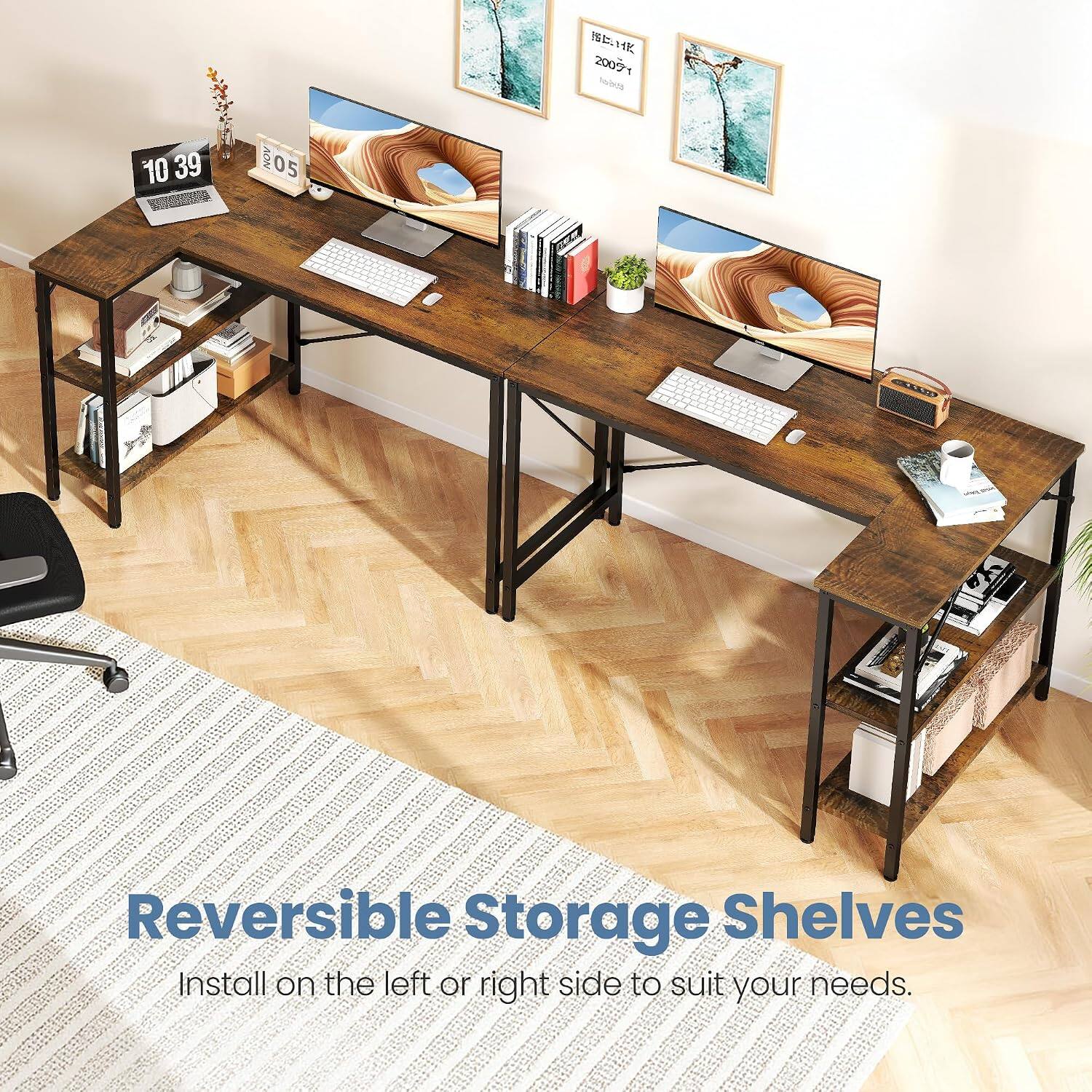 Reversible Storage Shelves  
Install on the left or right side to suit your needs.