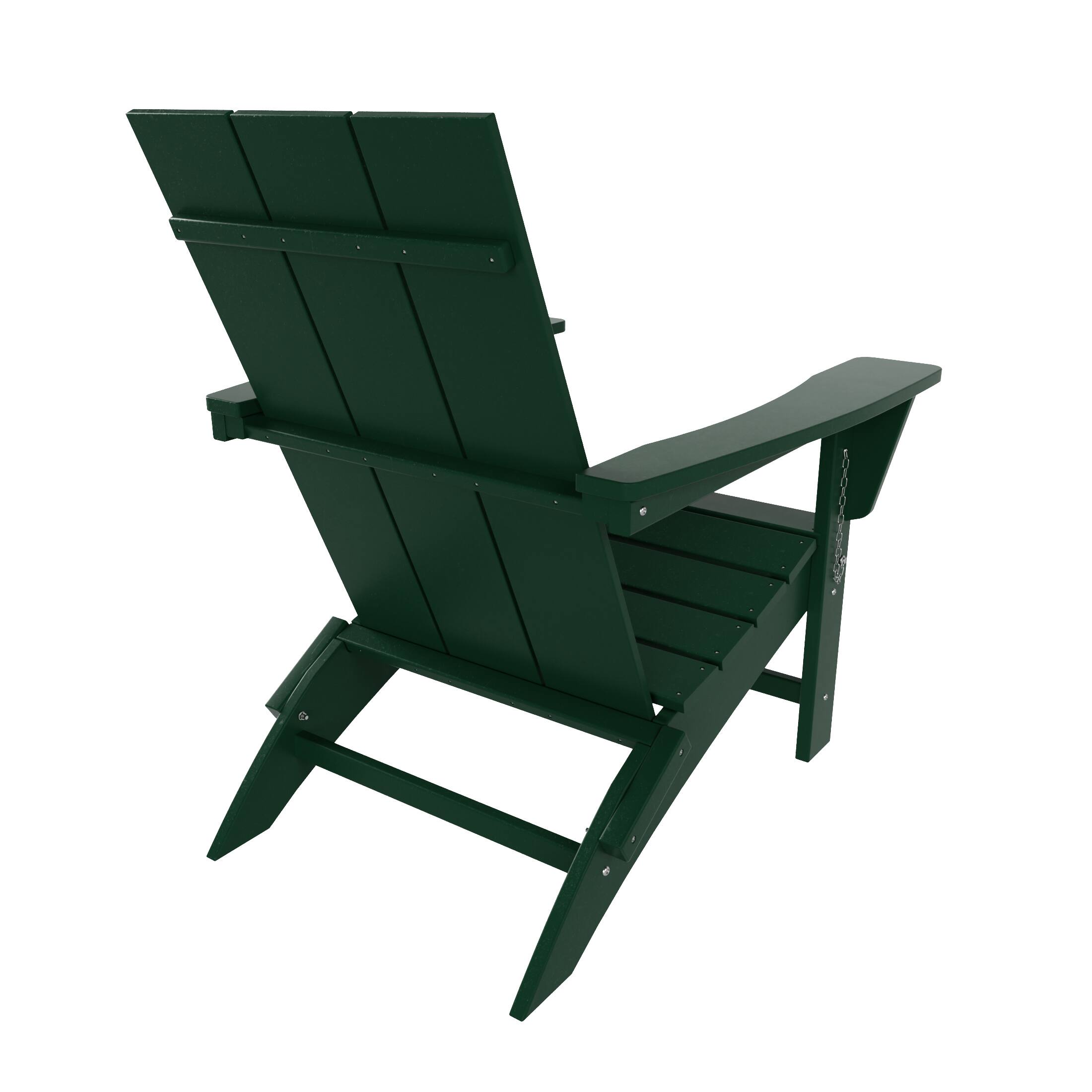 Alt View 1. WestinTrends - WestinTrends Ashore Outdoor HDPE Modern Folding Adirondack Chair - Dark Green.