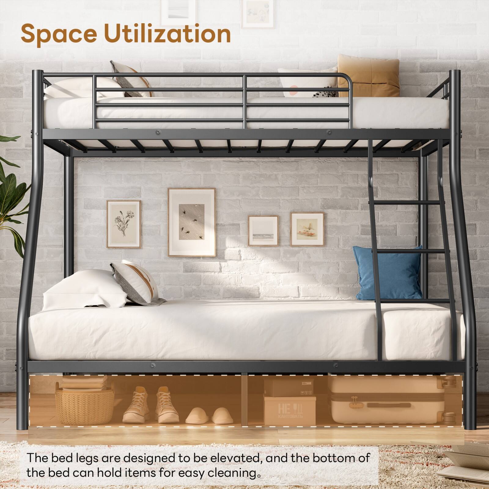 Space Utilization

The bed legs are designed to be elevated, and the bottom of the bed can hold items for easy cleaning.