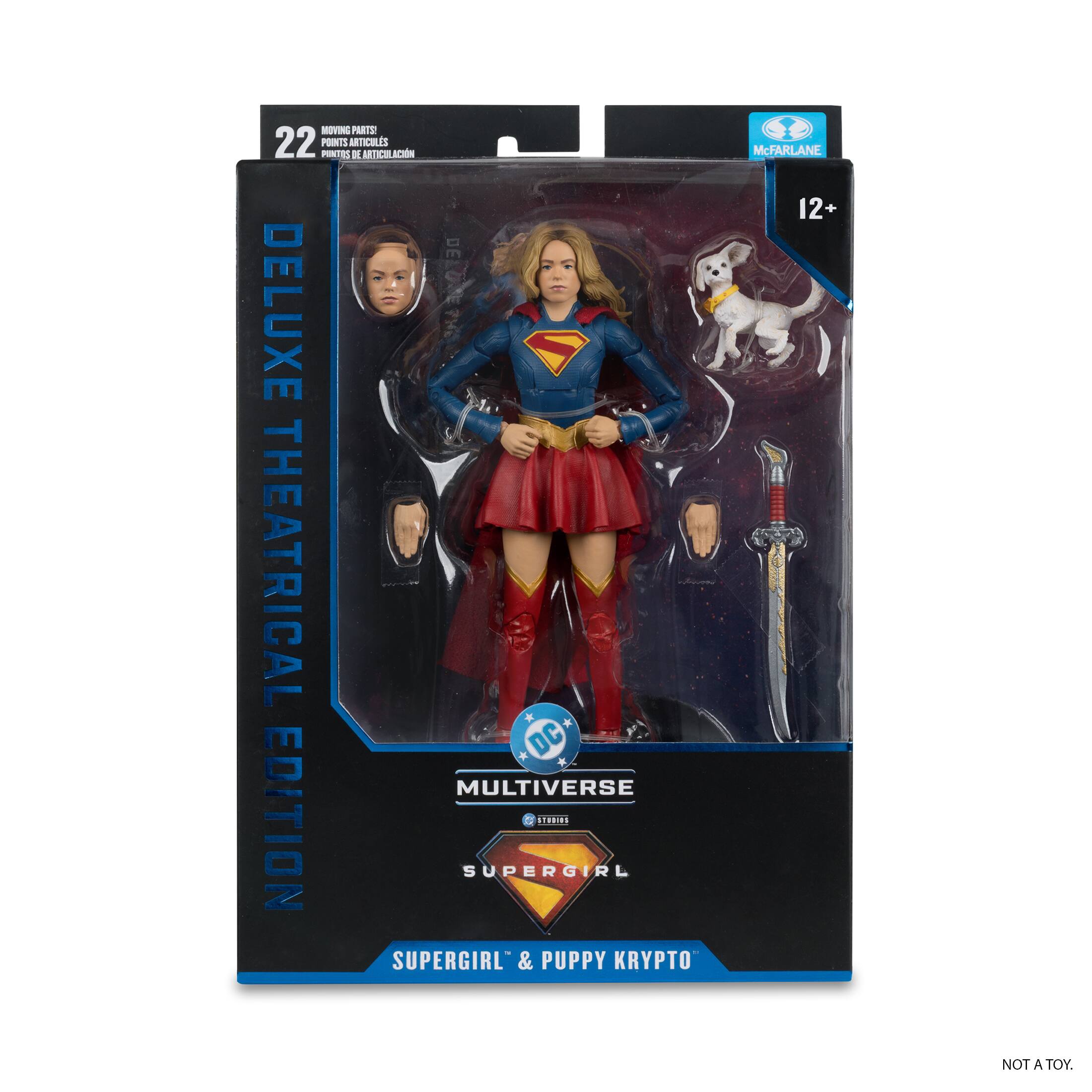 DELUXE THEATRICAL EDITION  
MULTIVERSE  
SUPERGIRL & PUPPY KRYPTO  
22 MOVING PARTS  
12+  
NOT A TOY.