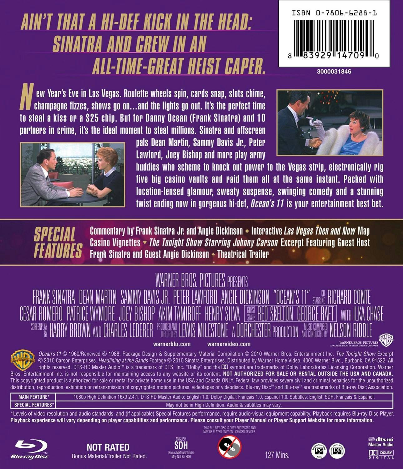 Back. Ocean's 11 (Blu-ray 50th Anniversary Edition) [Blu-ray].